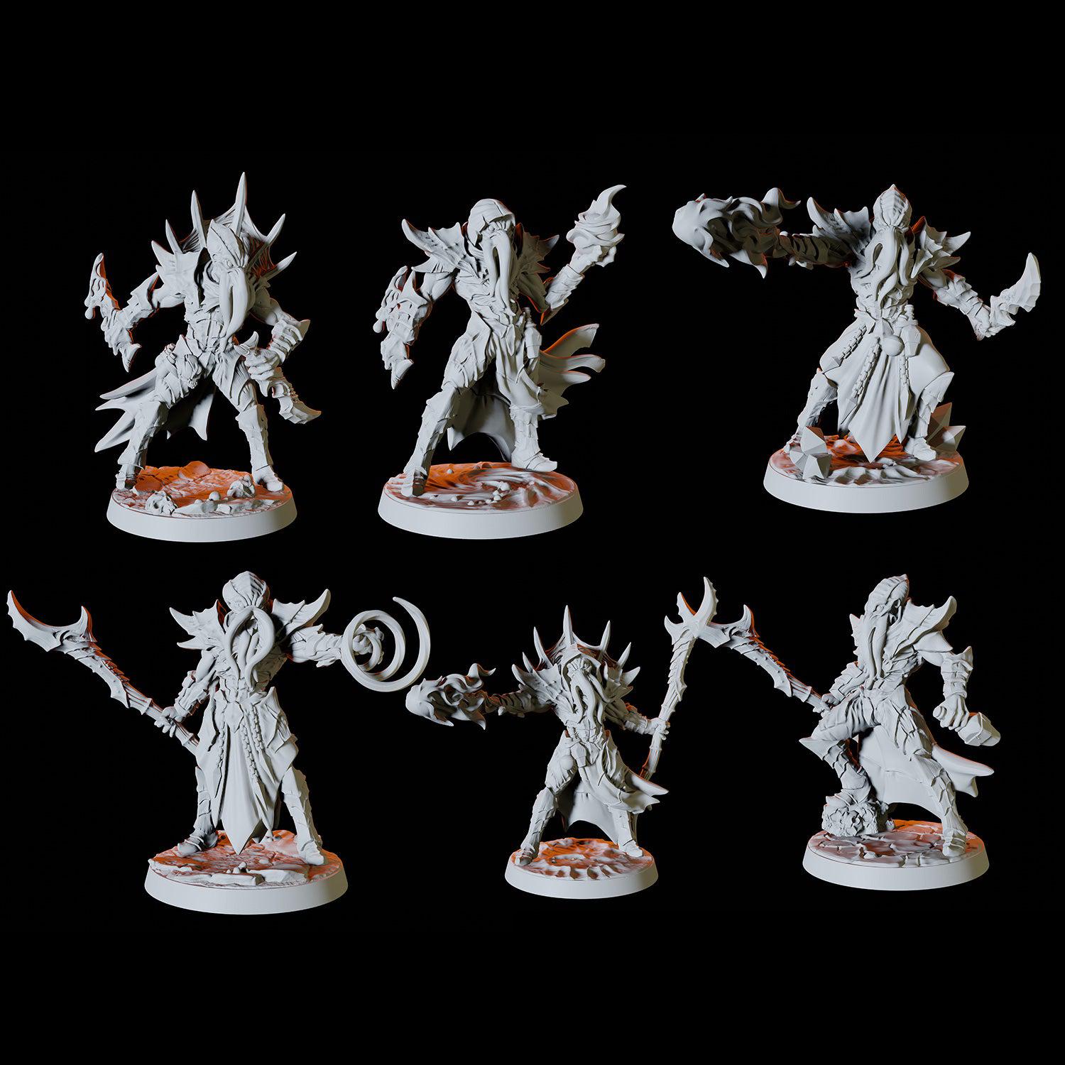 Six Mind Flayer Miniatures for Dungeons and Dragons - Myth Forged