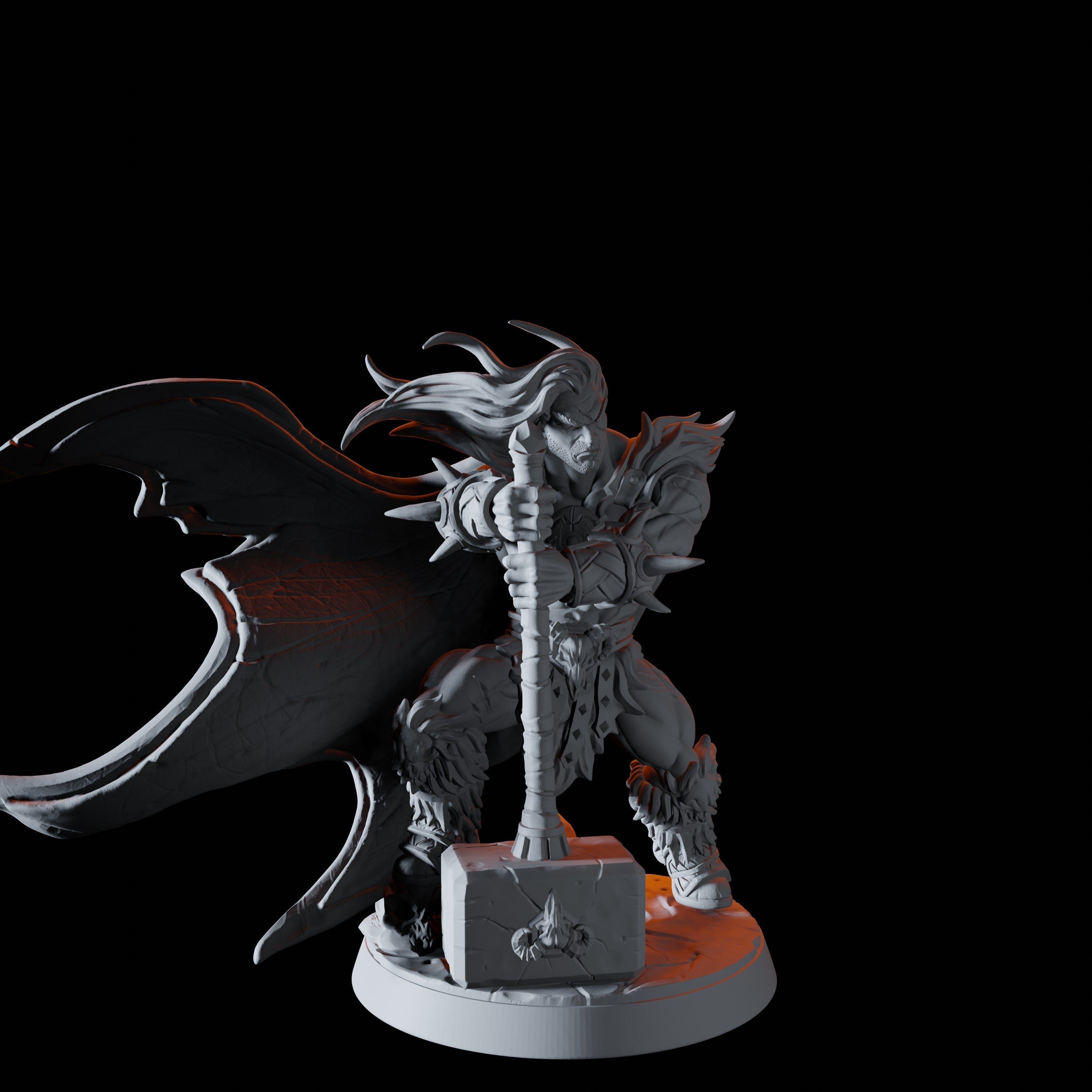 Human Barbarian Leader Miniature for Dungeons and Dragons - Myth Forged