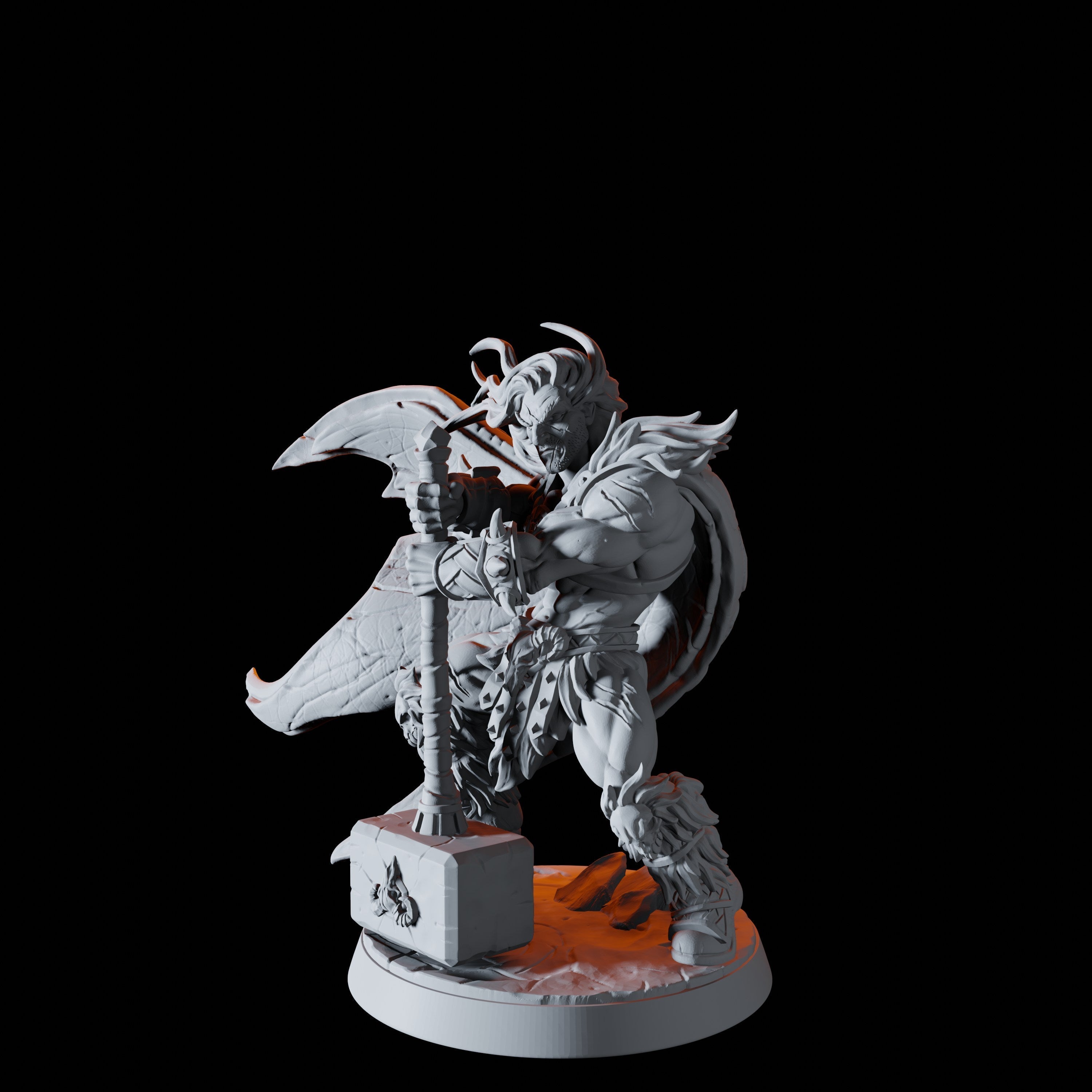 Human Barbarian Leader Miniature for Dungeons and Dragons - Myth Forged