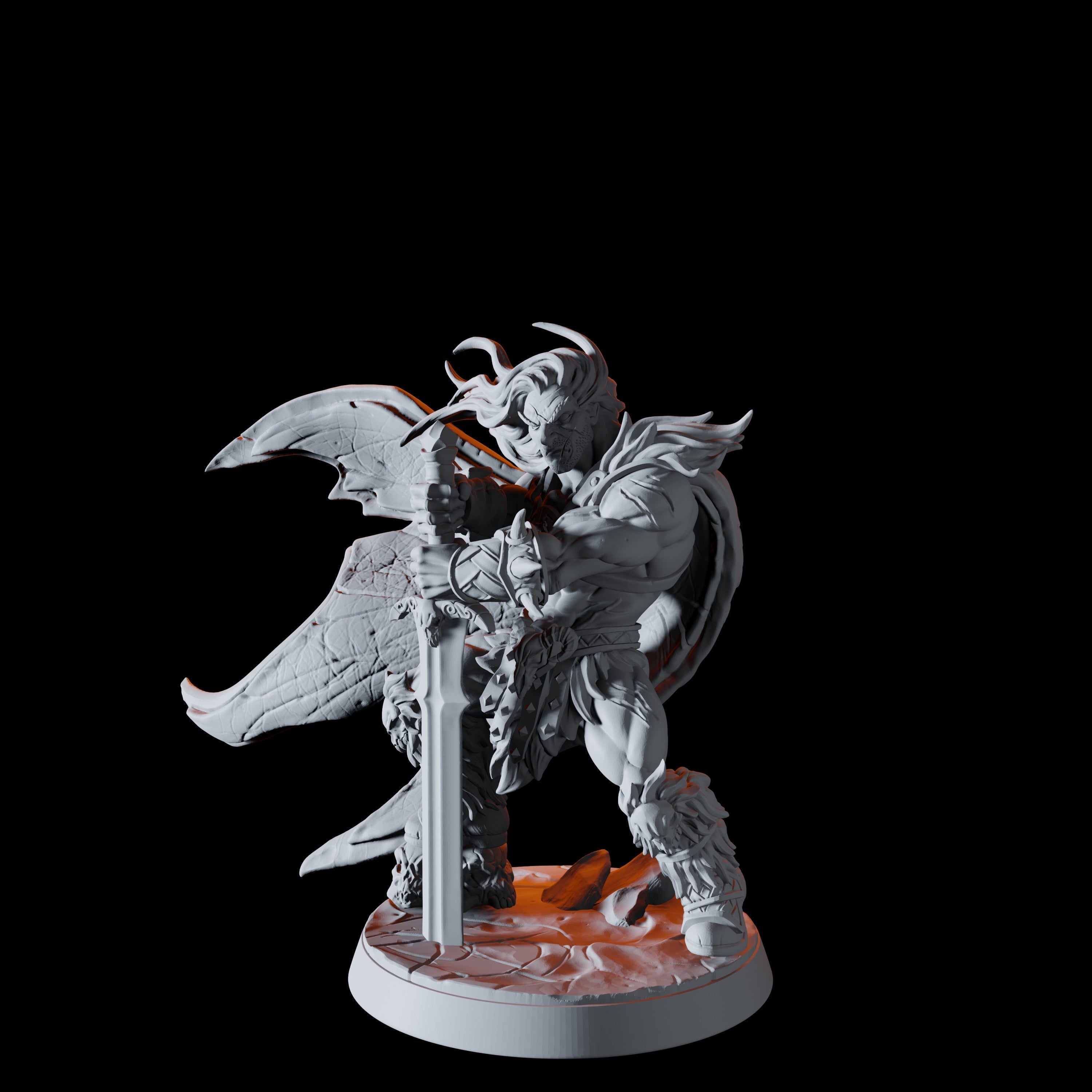 Human Barbarian Leader Miniature for Dungeons and Dragons - Myth Forged