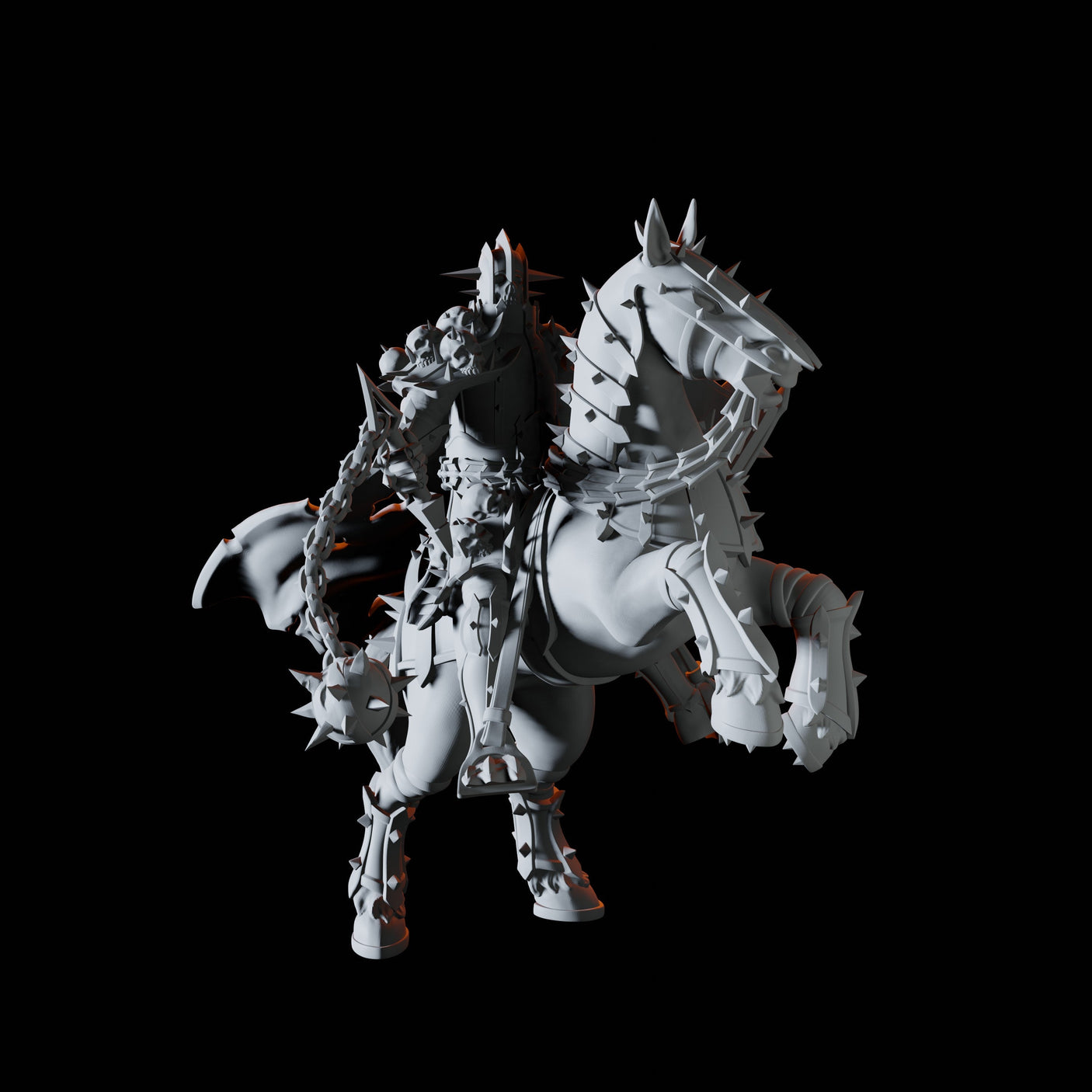 Mounted Death Knight Miniature for Dungeons and Dragons, Pathfinder or other TTRPGs