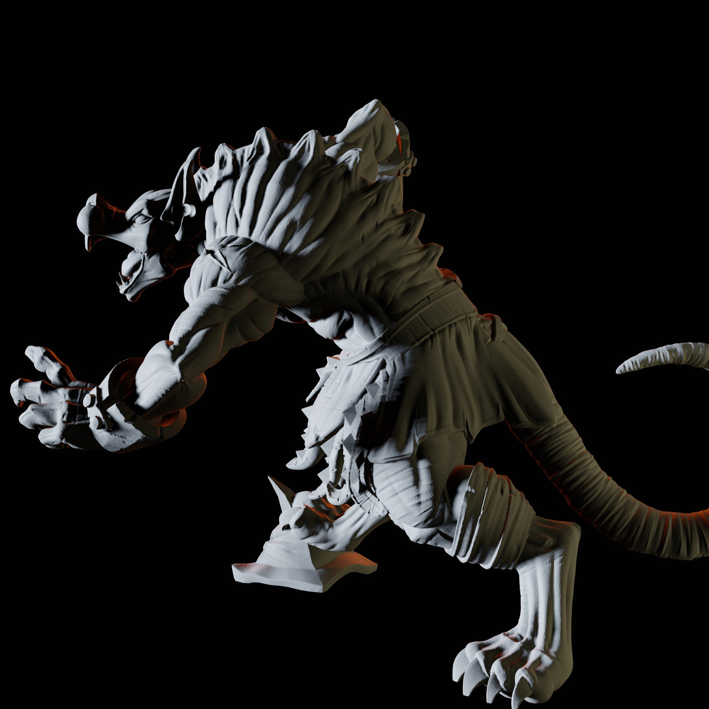 Mutant Ratfolk Monster Miniature for Dungeons and Dragons, Pathfinder or other TTRPGs