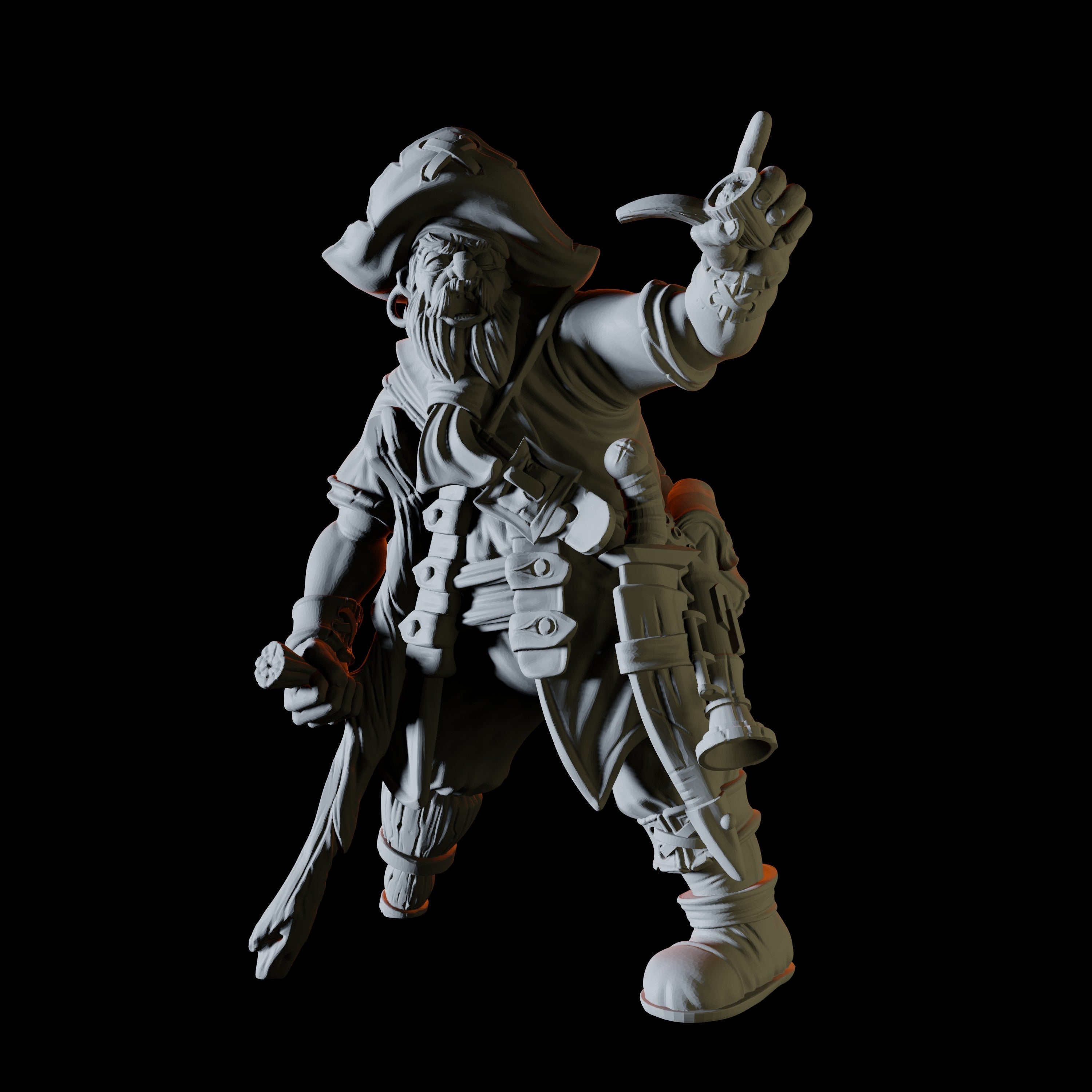 Old Pirate Miniature for Dungeons and Dragons - Myth Forged