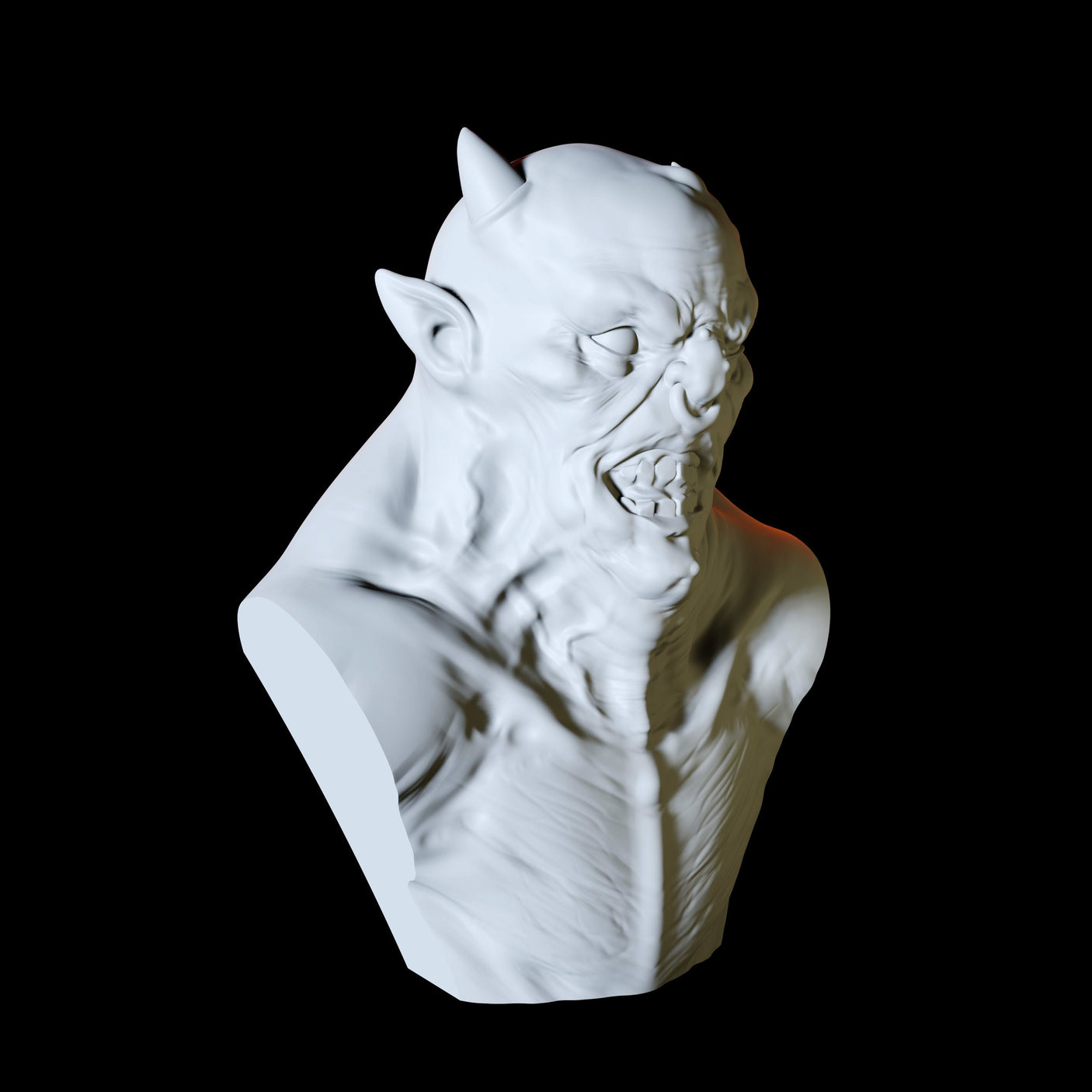 Orc Bust Miniature for Dungeons and Dragons, Pathfinder or other TTRPGs