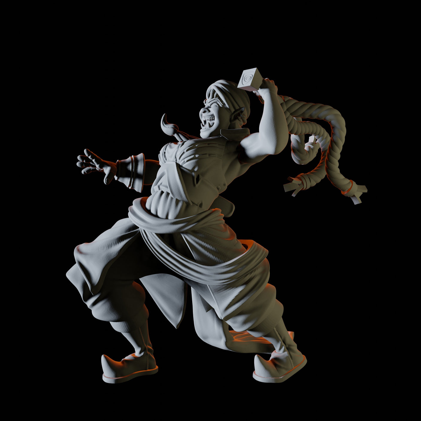 Orc Desert Bandit Miniature for Dungeons and Dragons, Pathfinder or other TTRPGs
