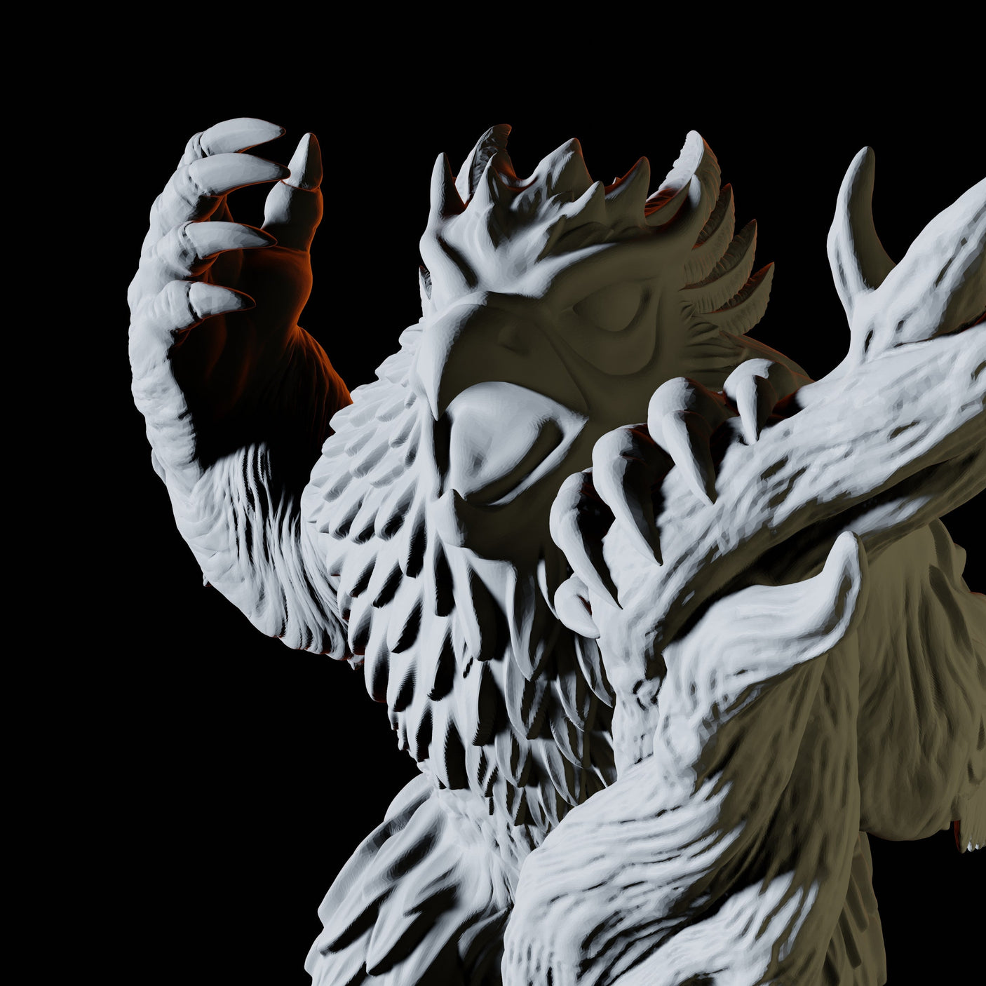 Owlbear on a branch Miniature for Dungeons and Dragons, Pathfinder or other TTRPGs