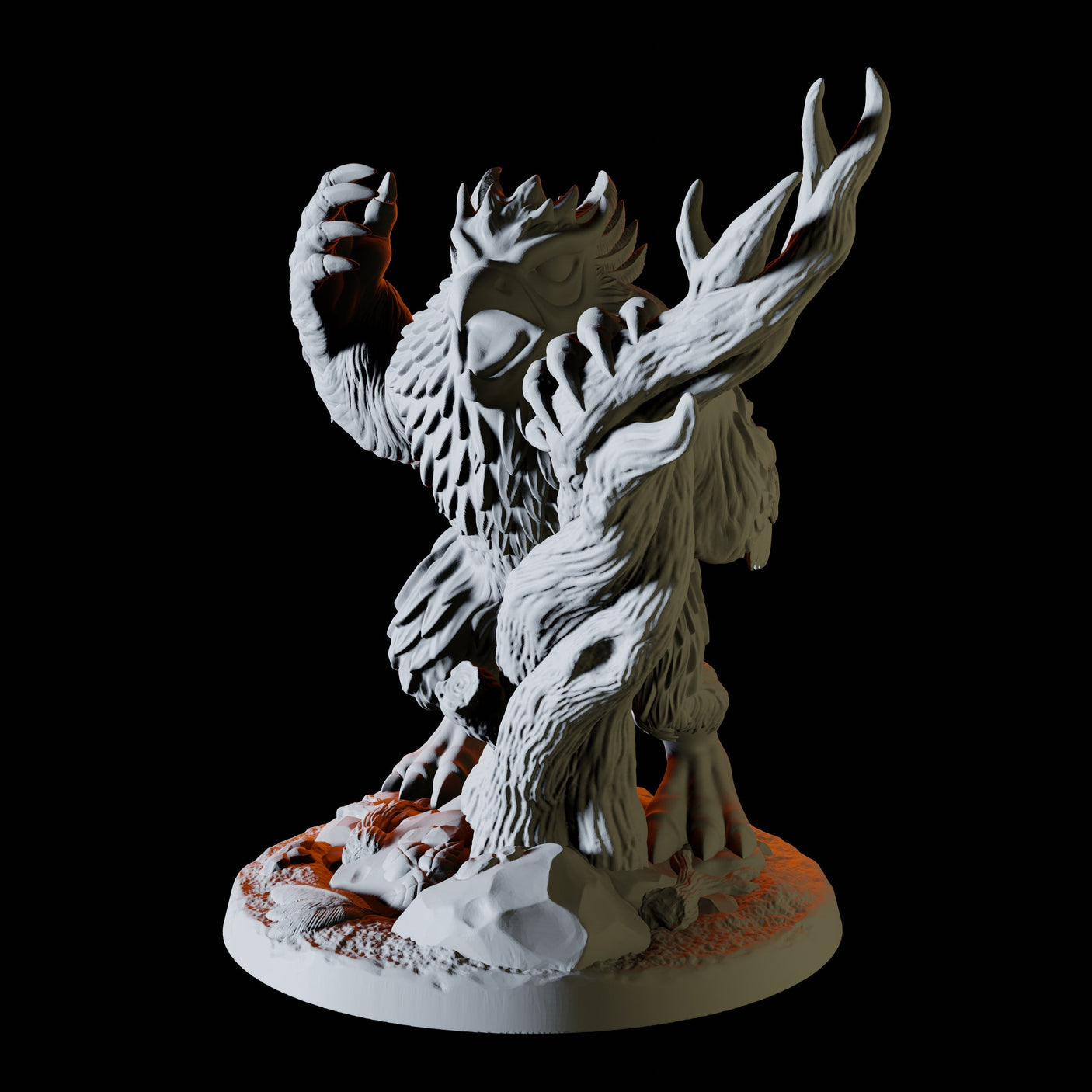 Owlbear on a branch Miniature for Dungeons and Dragons, Pathfinder or other TTRPGs
