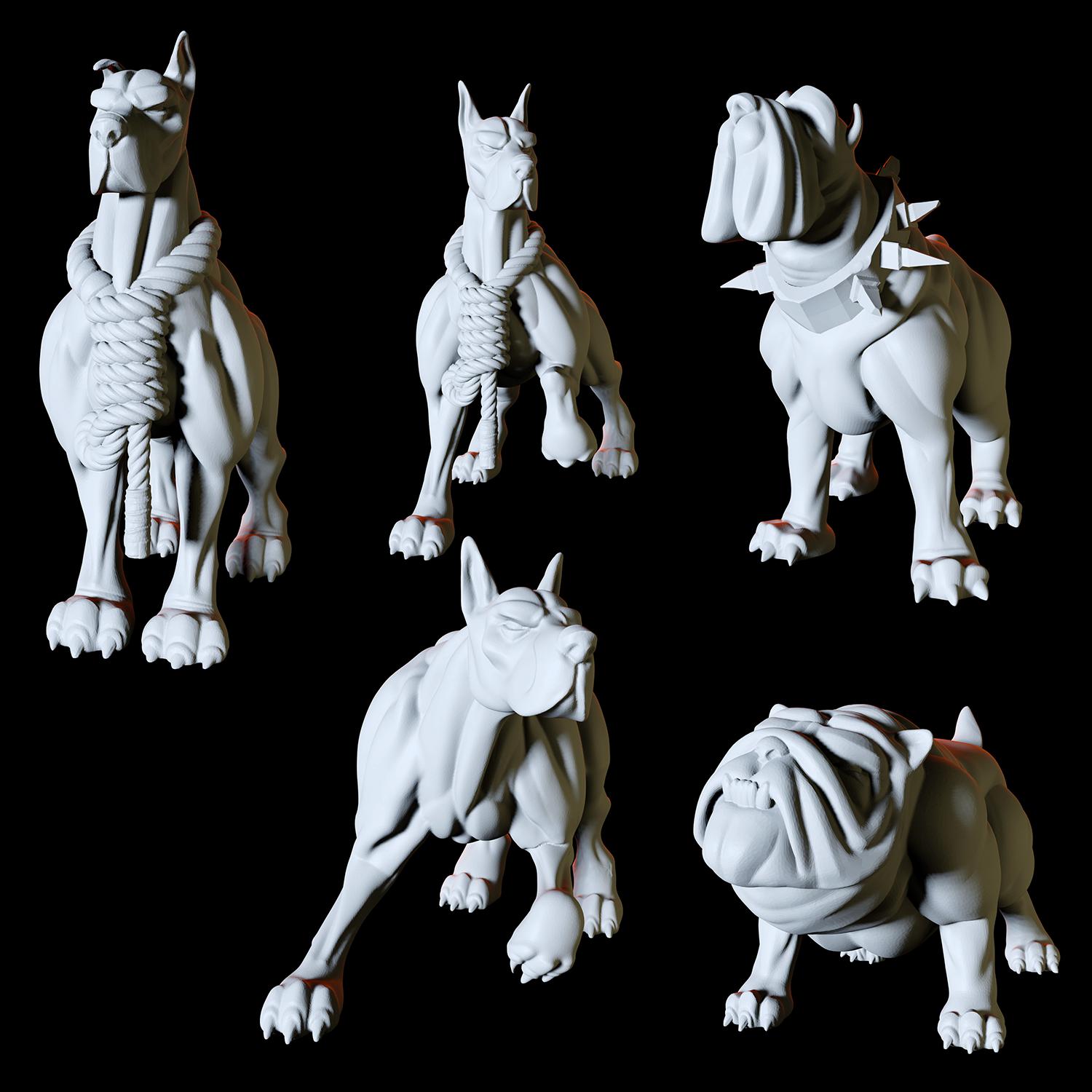 Pack of Dogs Miniature for Dungeons and Dragons - Myth Forged