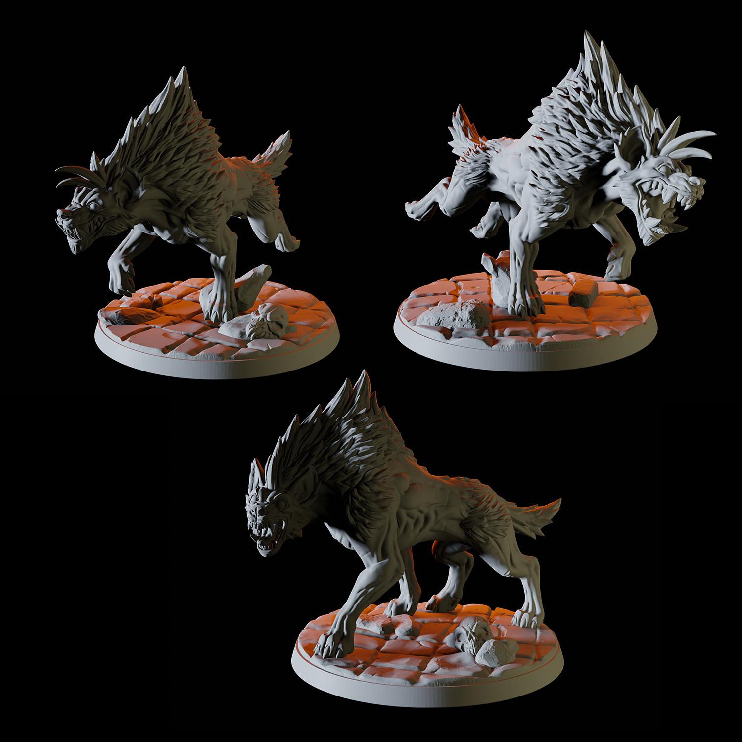 Pack of Hyena Miniatures for Dungeons and Dragons - Myth Forged
