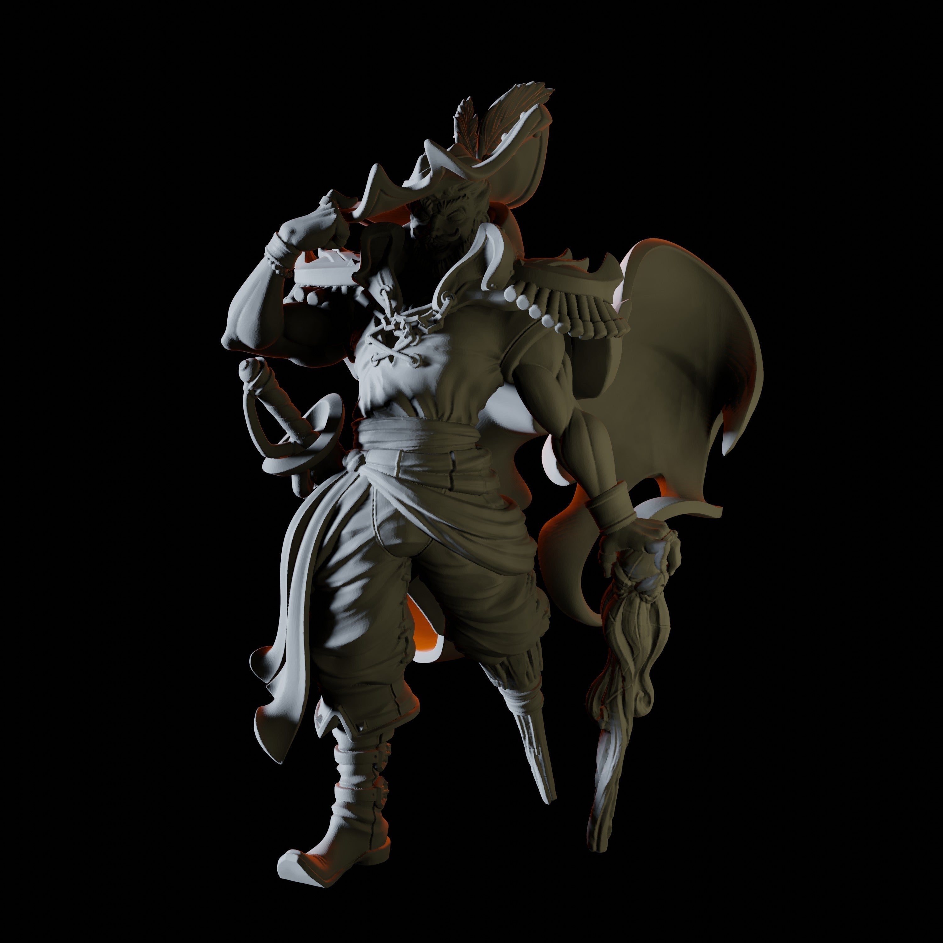 Pirate Captain Miniature for Dungeons and Dragons - Myth Forged