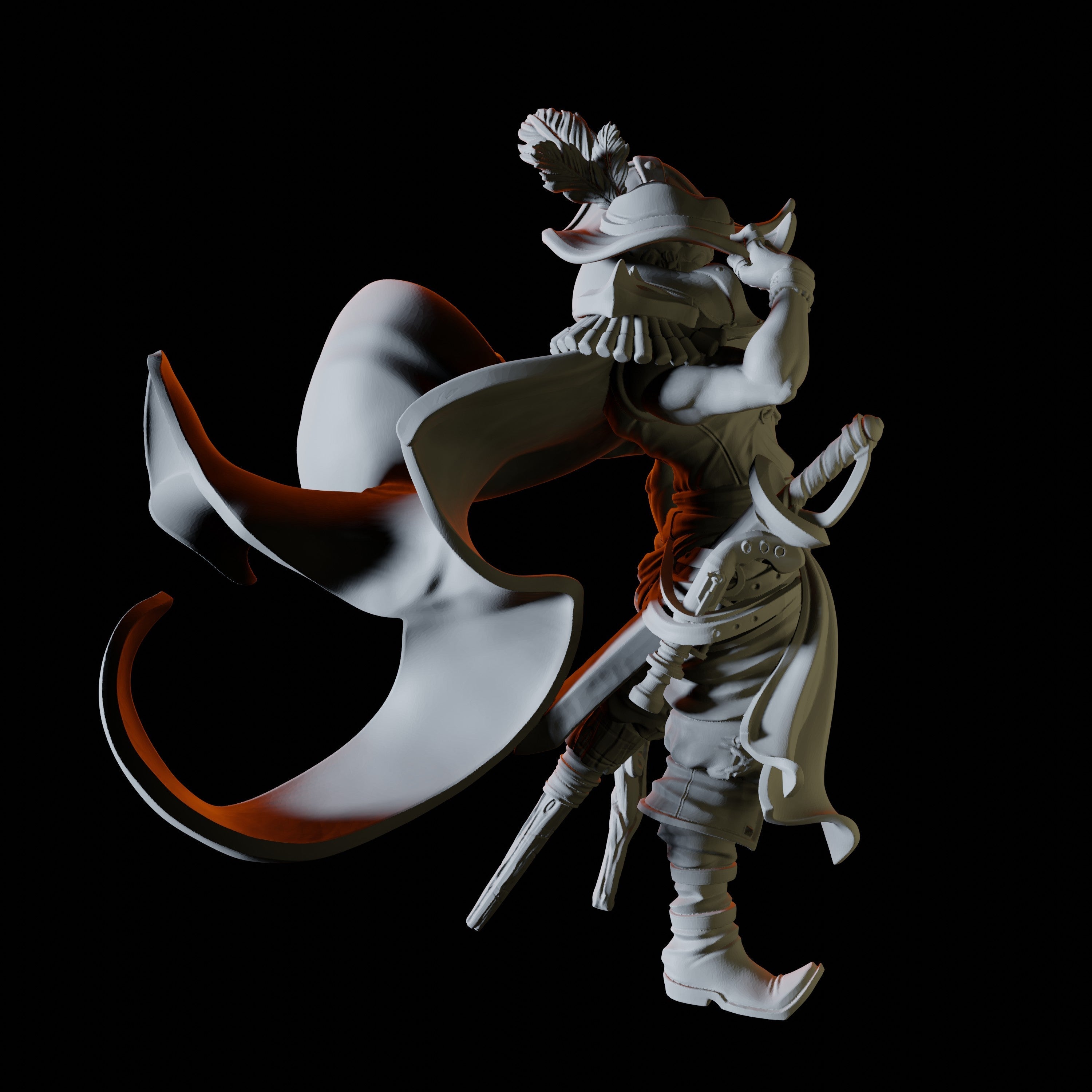 Pirate Captain Miniature for Dungeons and Dragons - Myth Forged