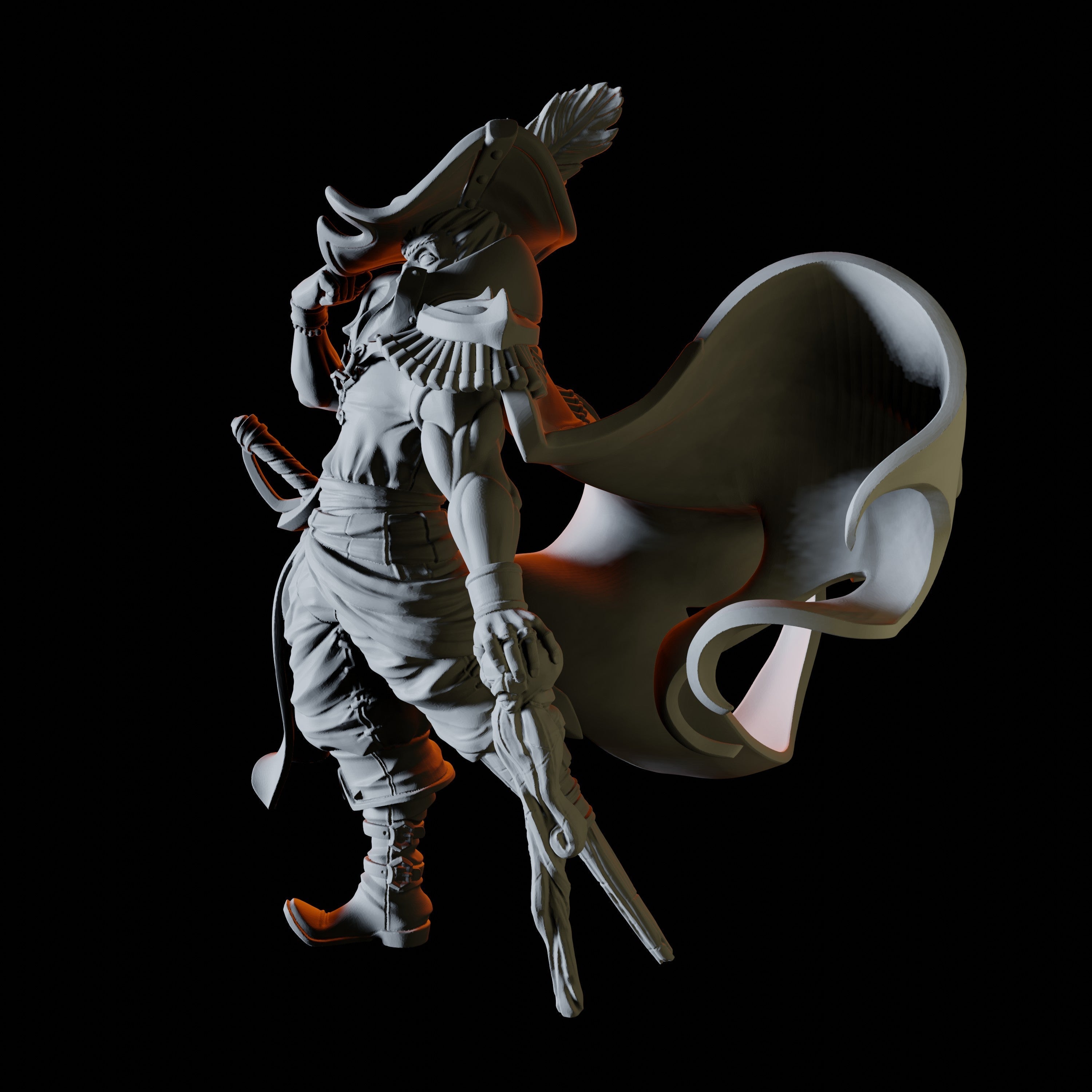 Pirate Captain Miniature for Dungeons and Dragons - Myth Forged
