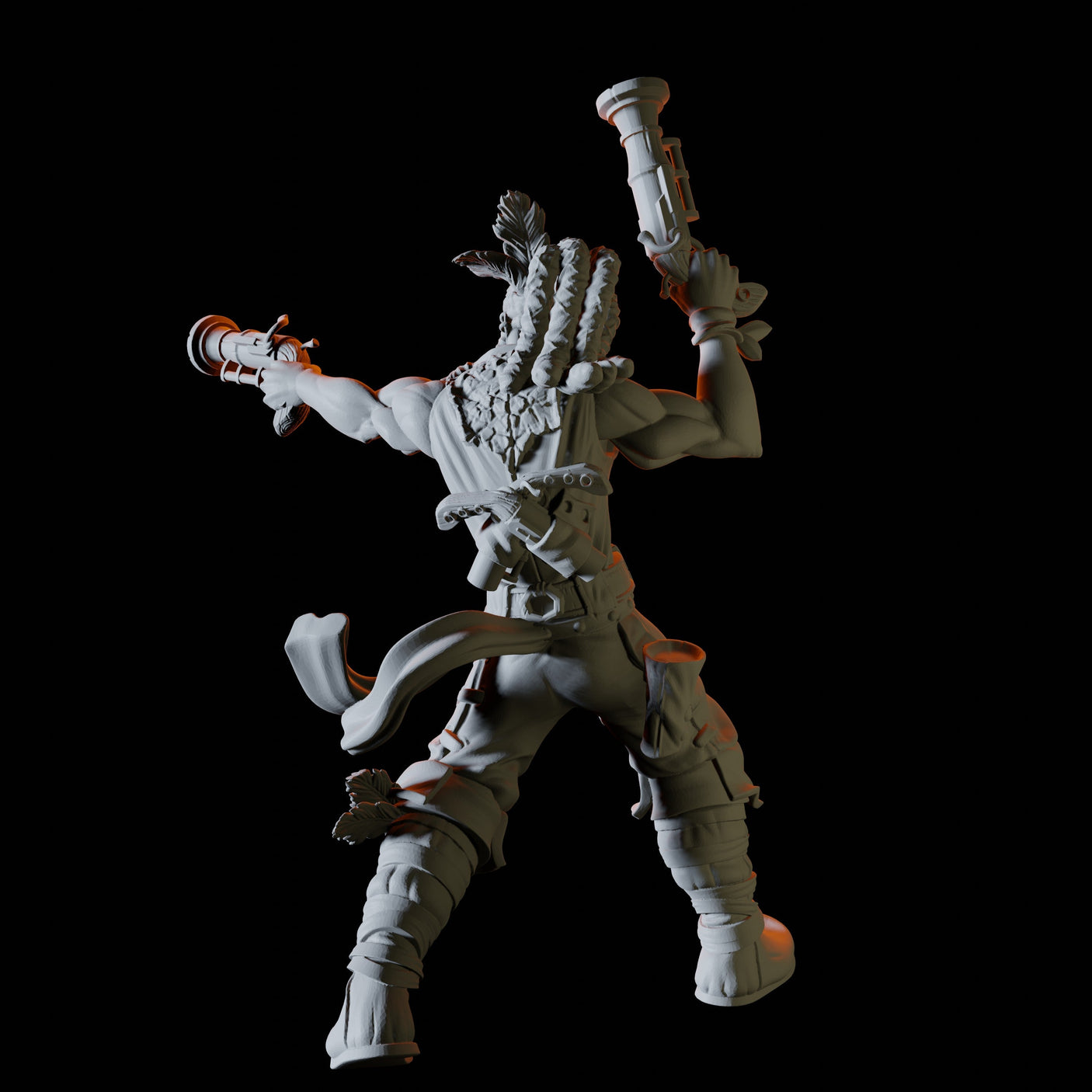 Pirate Gunslinger Miniature for Dungeons and Dragons, Pathfinder or other TTRPGs