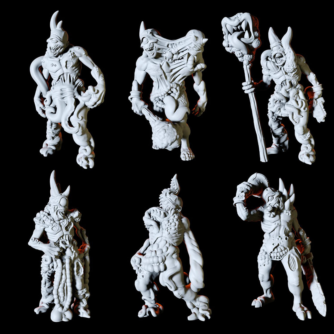Plague Demon Soliders Miniature for Dungeons and Dragons, Pathfinder or other TTRPGs