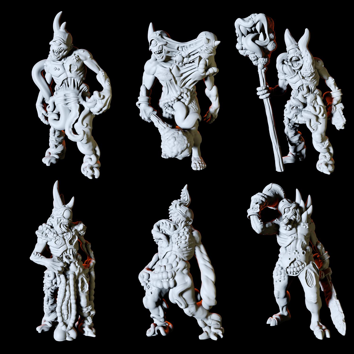 Plague Demon Soldier Miniatures for Dungeons and Dragons - Myth Forged