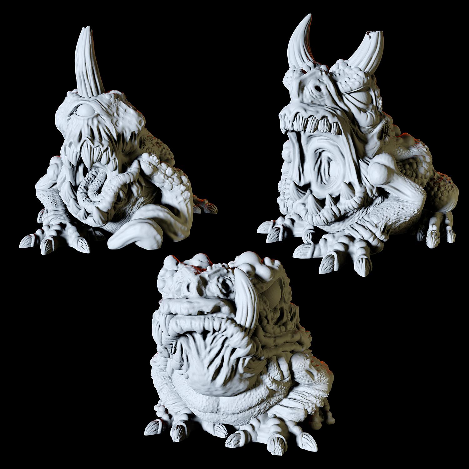 Demon Toad or Plague Hezrou Miniatures for Dungeons and Dragons - Myth Forged
