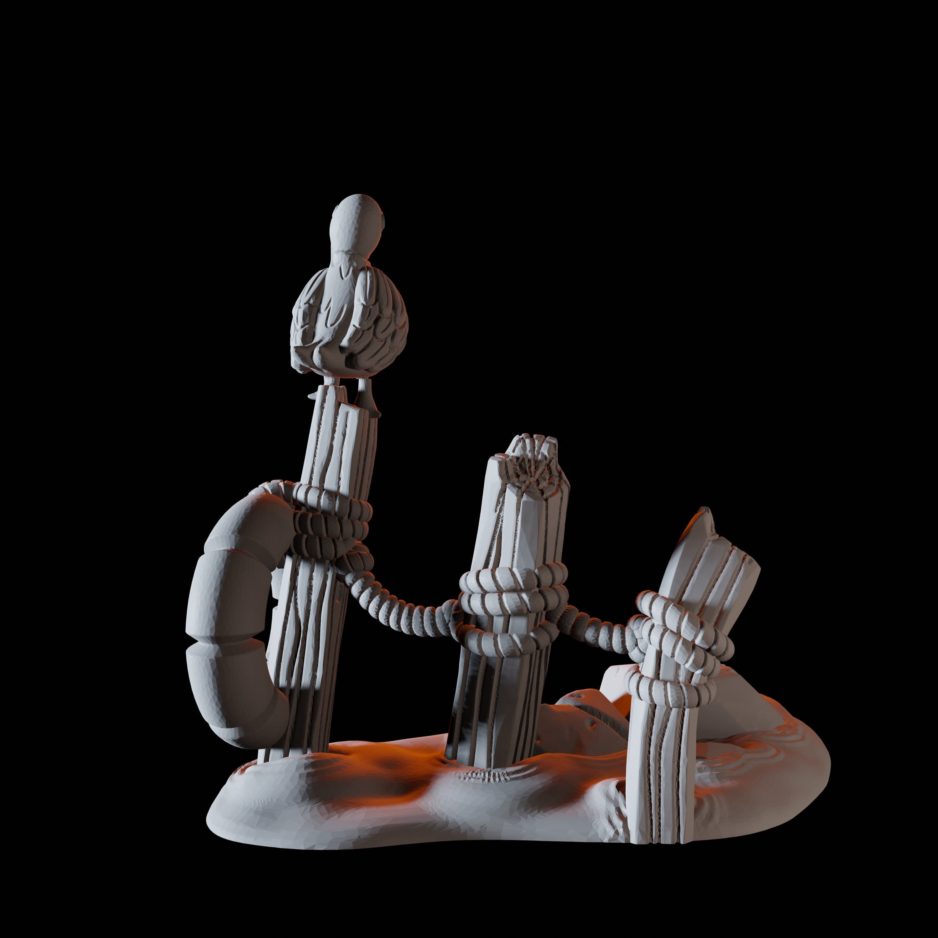 Seagull on Post - Coastal Terrain Miniature for Dungeons and Dragons - Myth Forged
