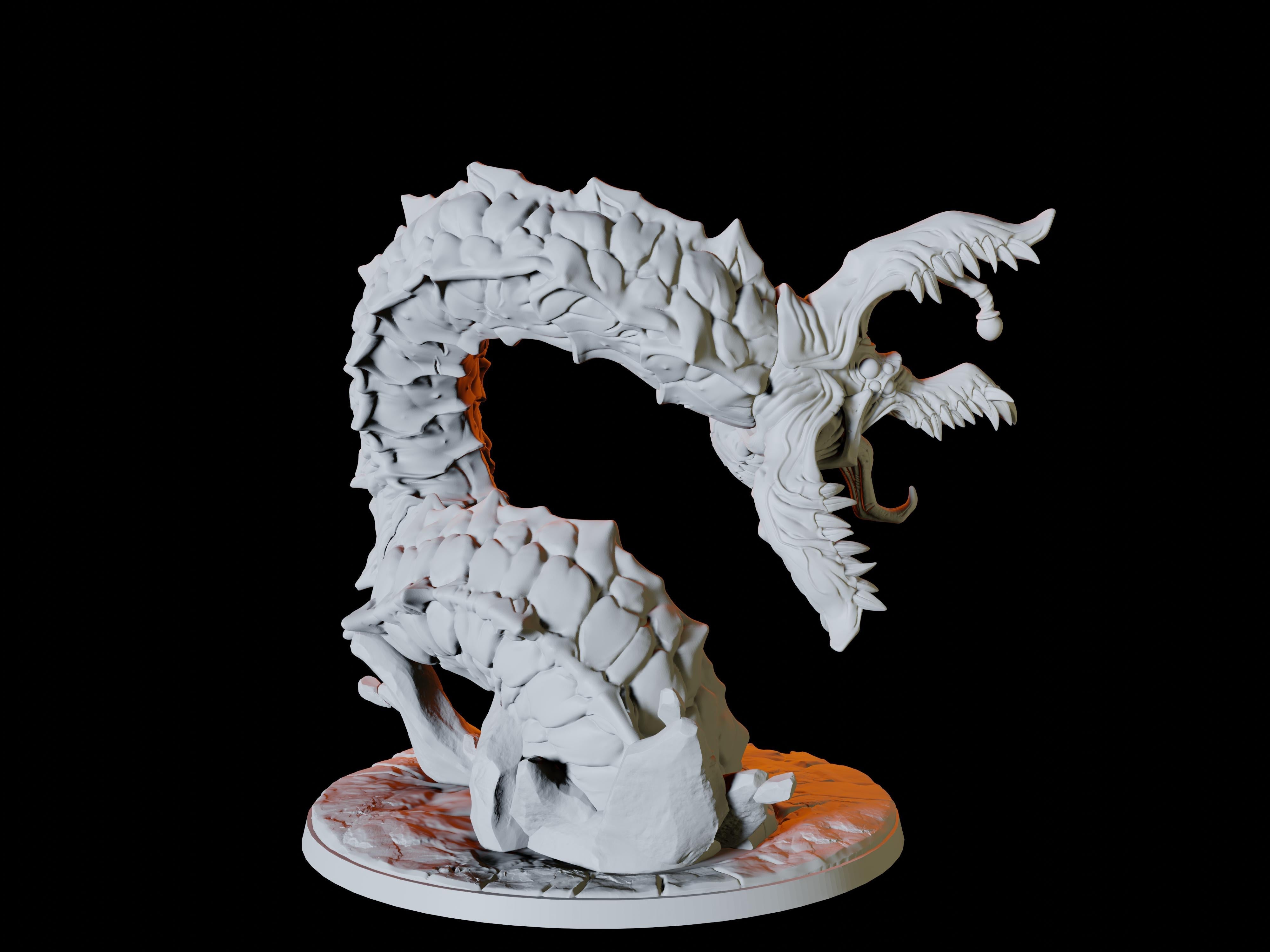 Purple Worm Miniature for Dungeons and Dragons - Myth Forged