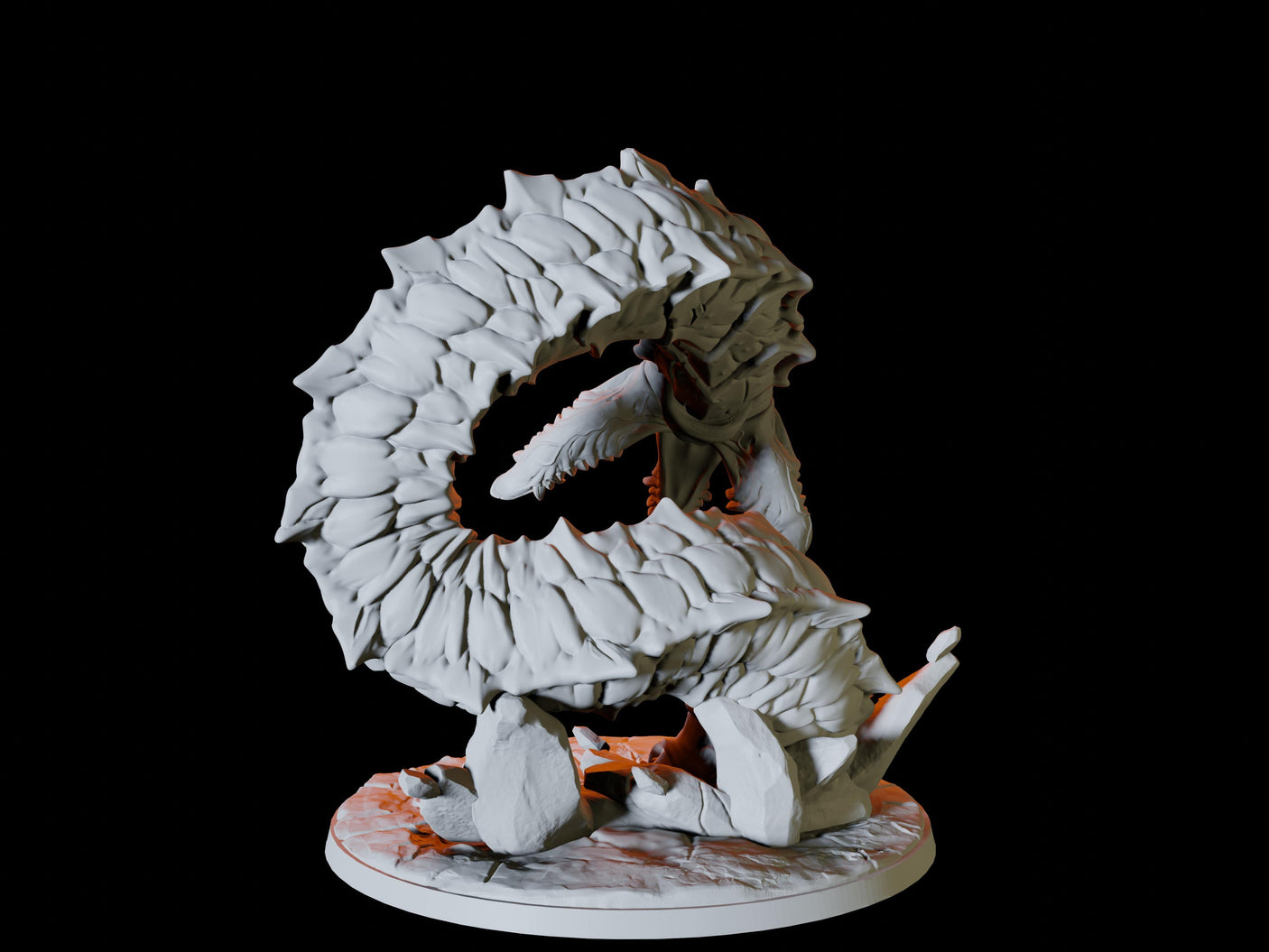 Purple Worm Miniature for Dungeons and Dragons, Pathfinder or other TTRPGs