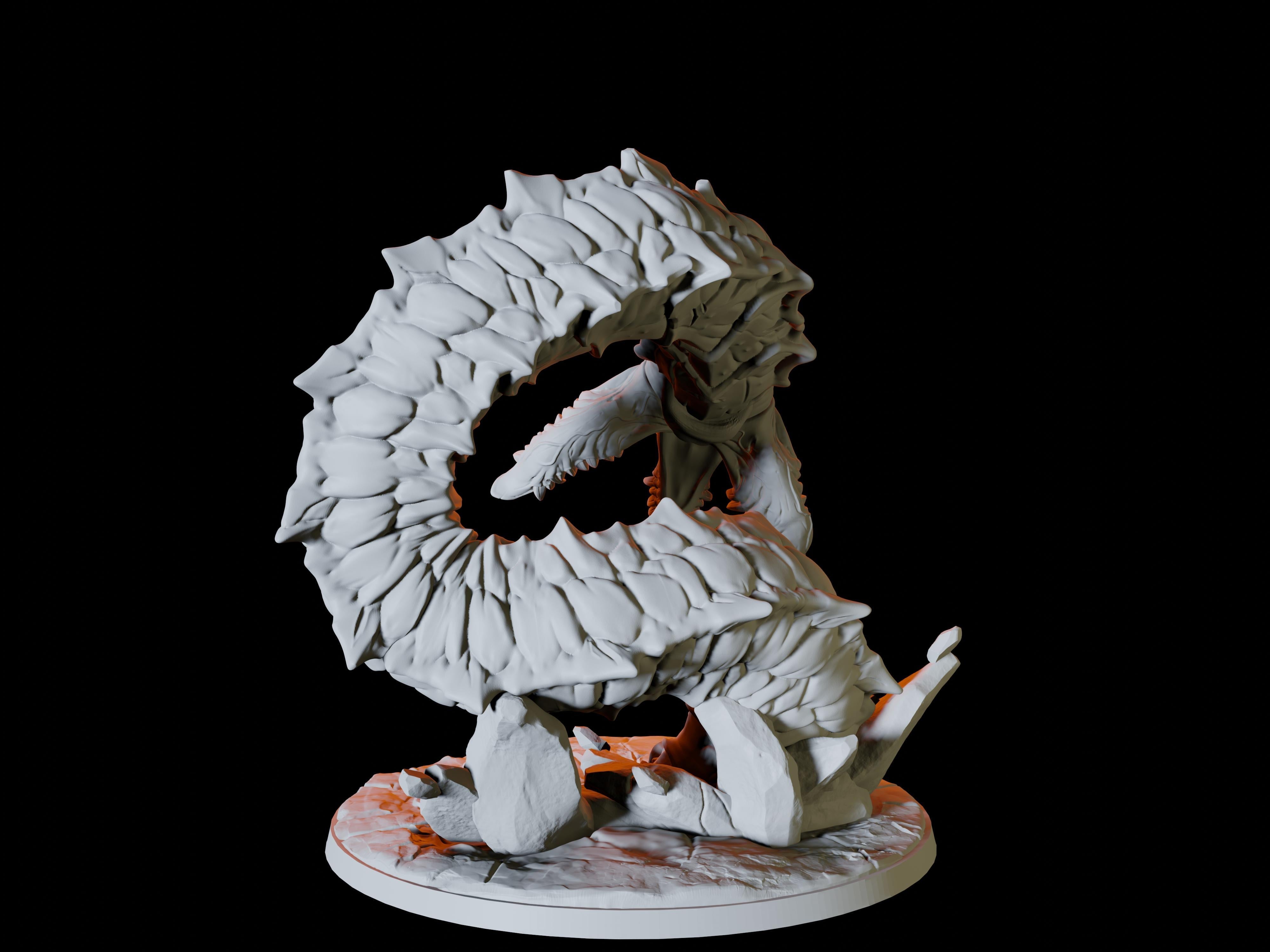 Purple Worm Miniature for Dungeons and Dragons - Myth Forged