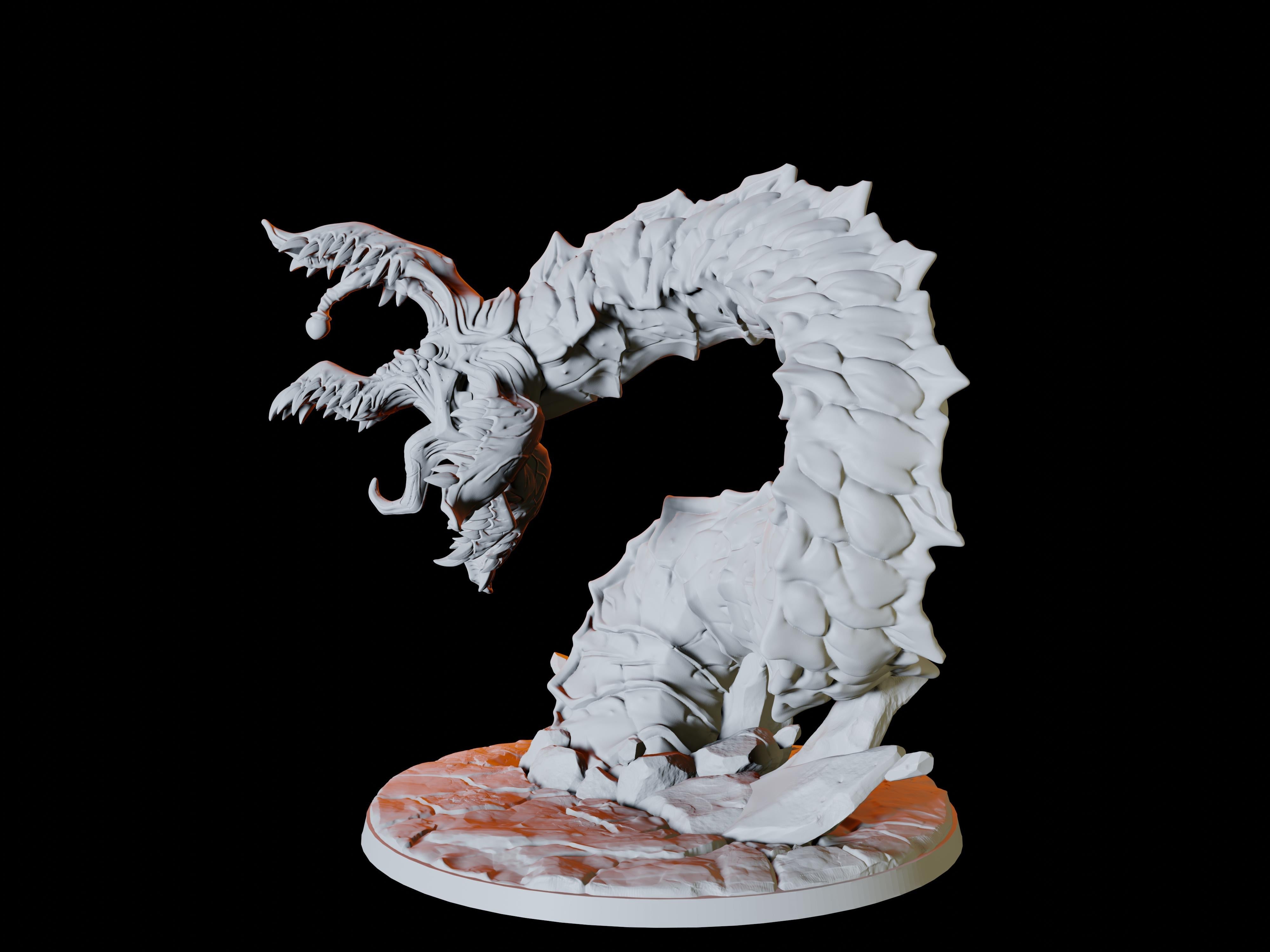Purple Worm Miniature for Dungeons and Dragons - Myth Forged
