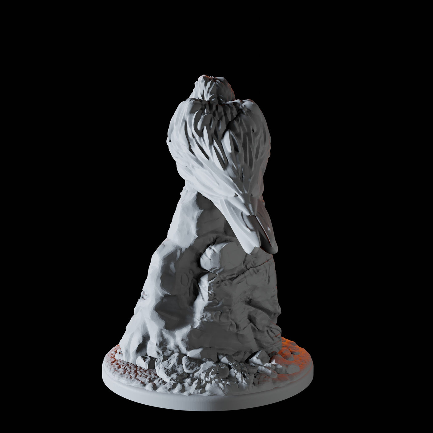 Raven on a Rock Miniature for Dungeons and Dragons, Pathfinder or other TTRPGs