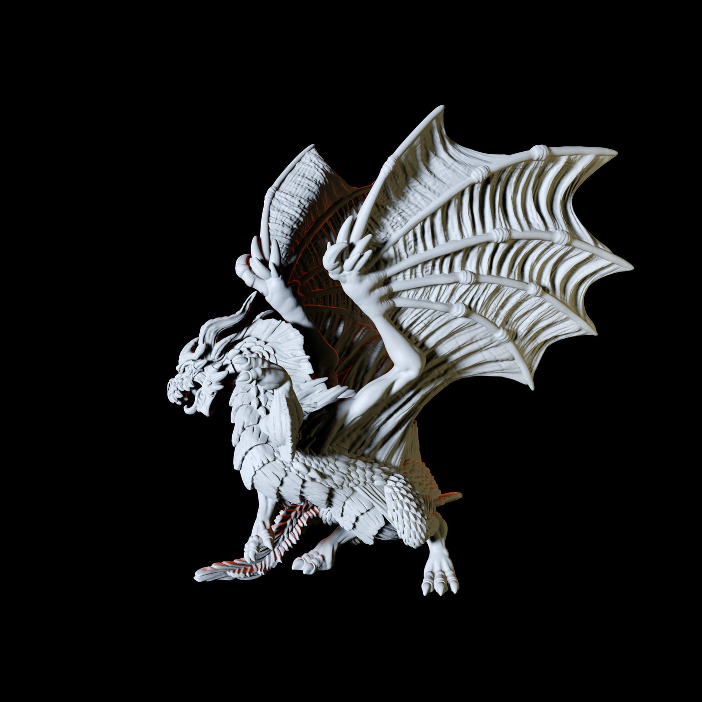 Rearing Golden Dragon Miniature for Dungeons and Dragons, Pathfinder or other TTRPGs