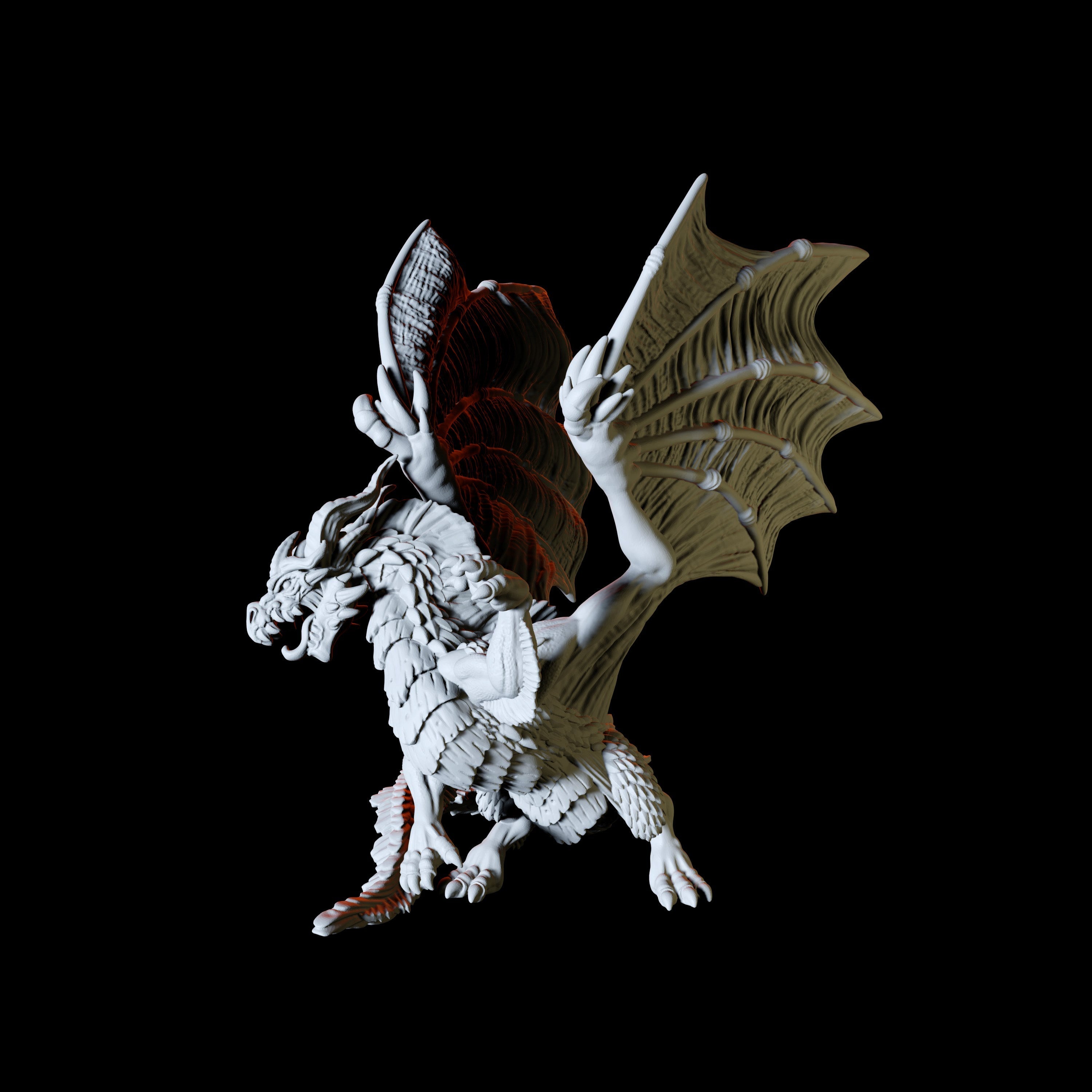 Rearing Golden Dragon Miniature for Dungeons and Dragons