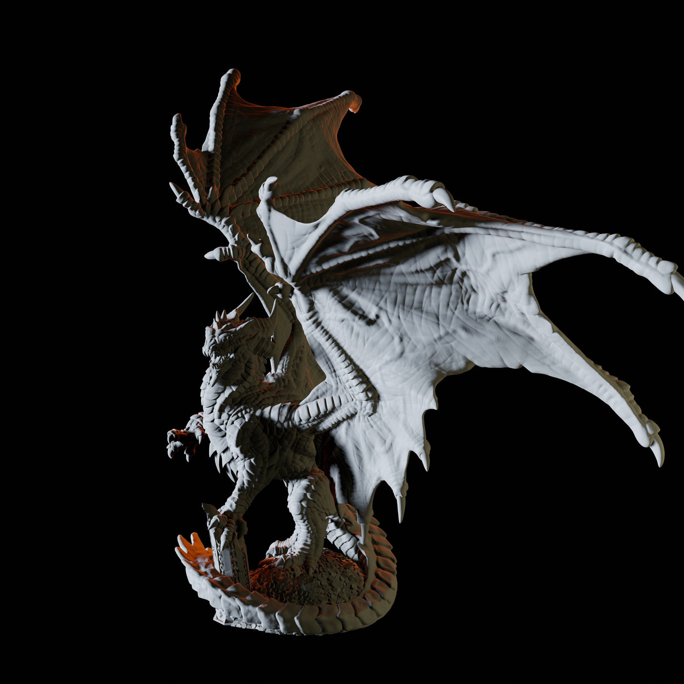 Rearing Red Dragon Miniature for Dungeons and Dragons, Pathfinder or other TTRPGs