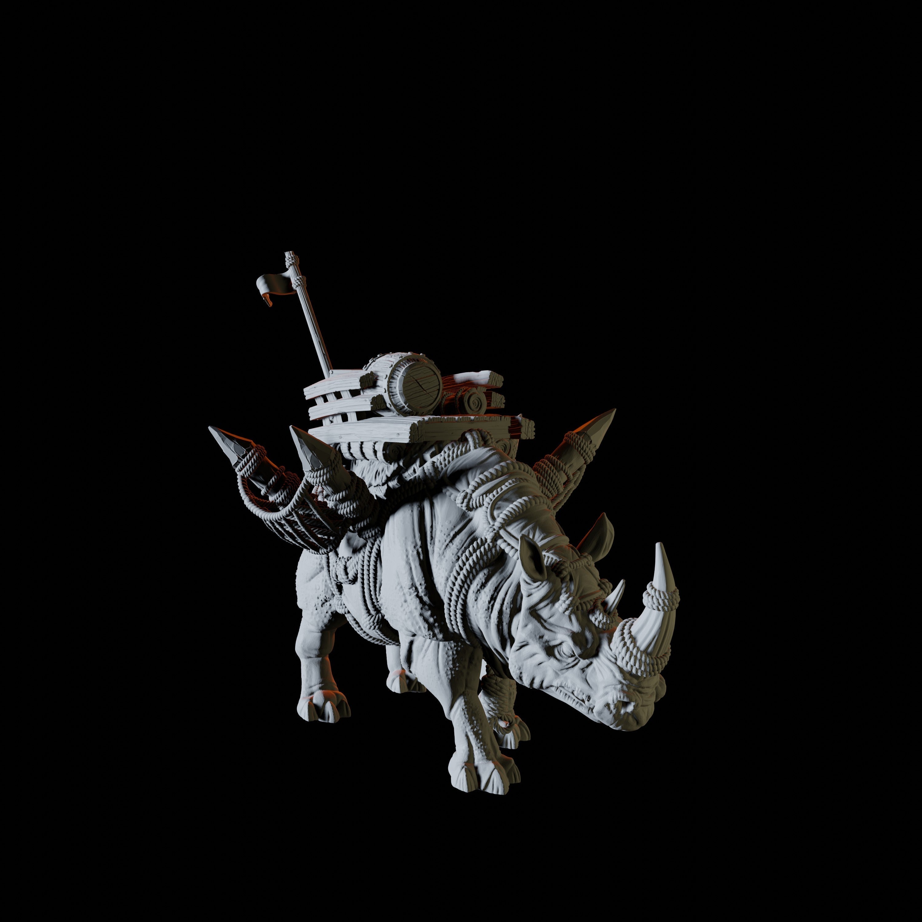 Caravan Rhino Miniature for Dungeons and Dragons | Myth Forged