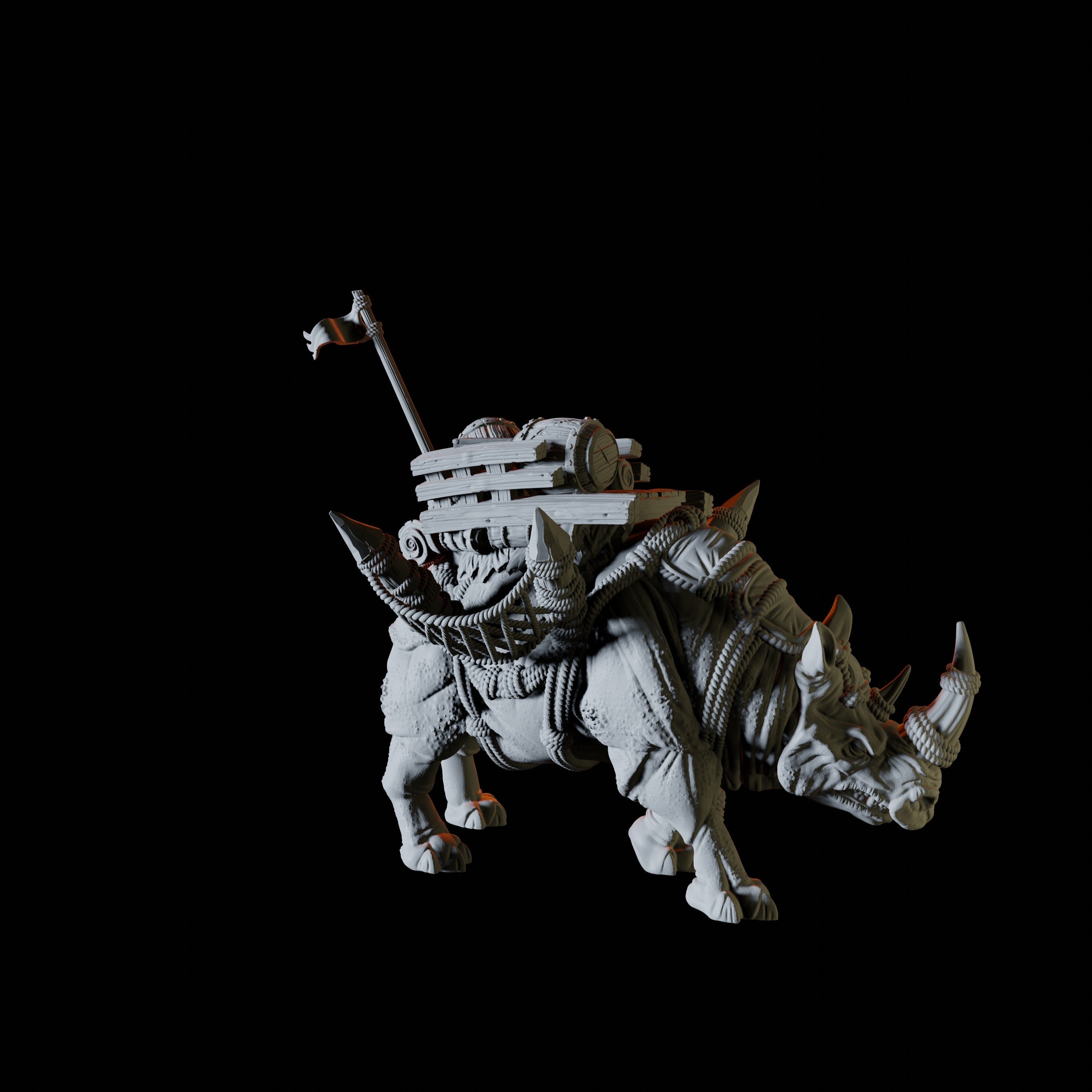 Caravan Rhino Miniature for Dungeons and Dragons | Myth Forged