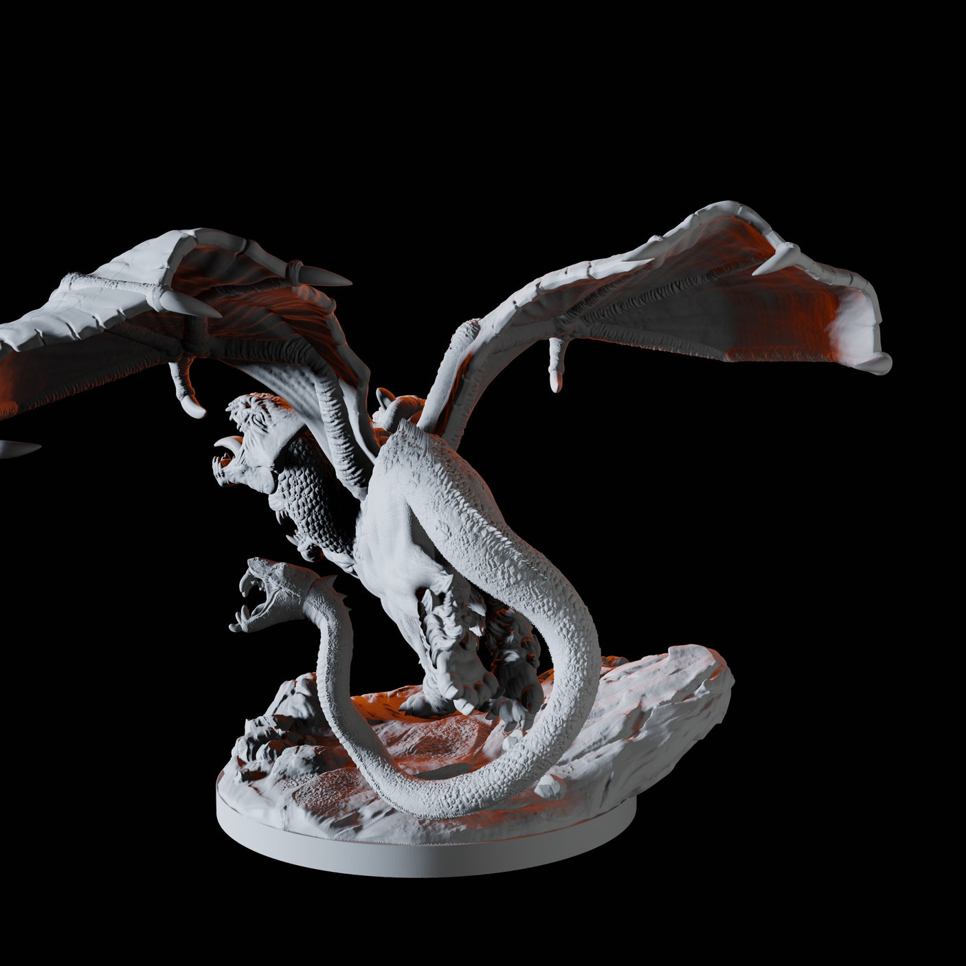 Roaring Chimera Miniature for Dungeons and Dragons, Pathfinder or other TTRPGs