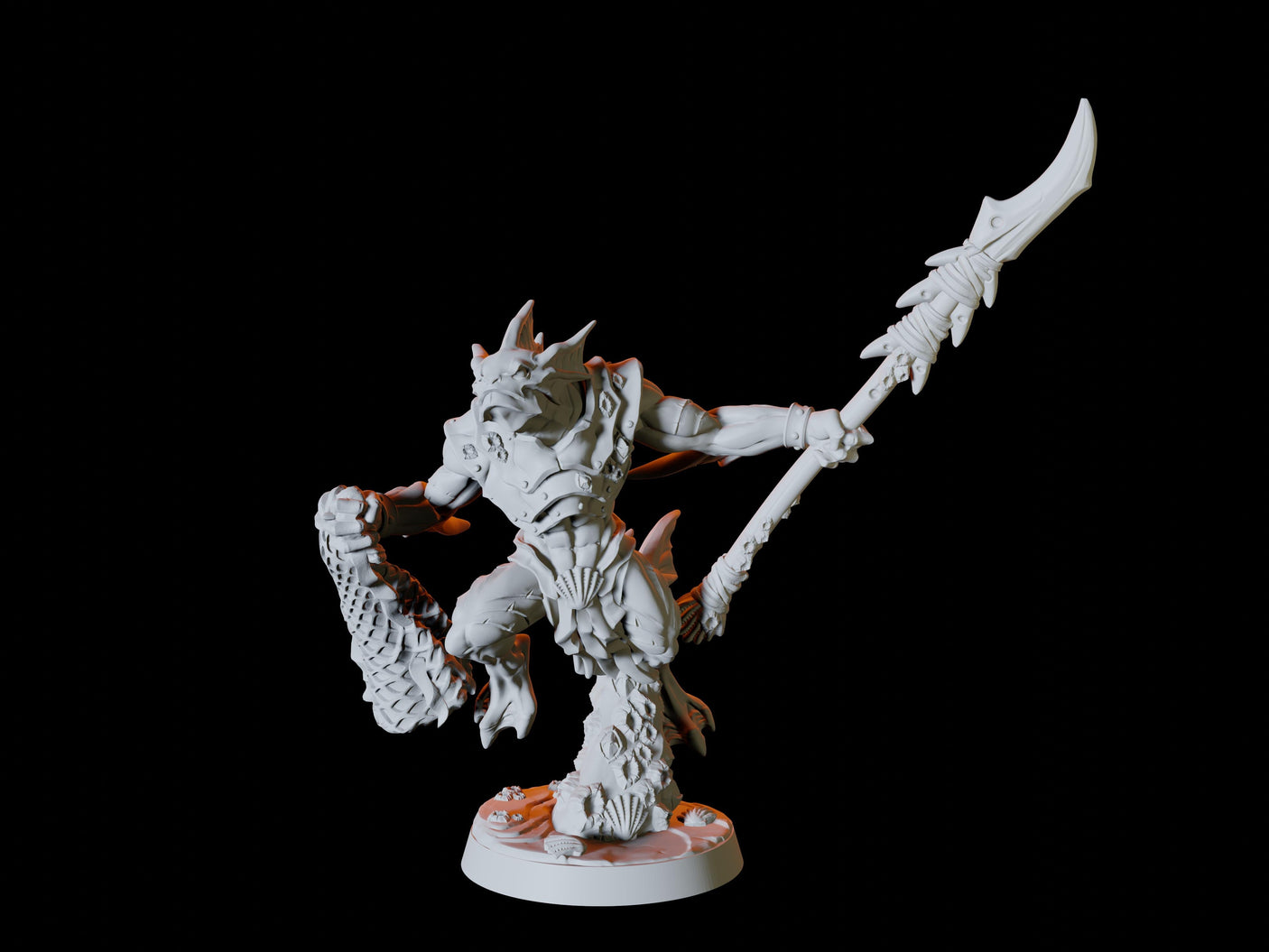 Sahuagin Army - Six Soldiers Miniature for Dungeons and Dragons, Pathfinder or other TTRPGs