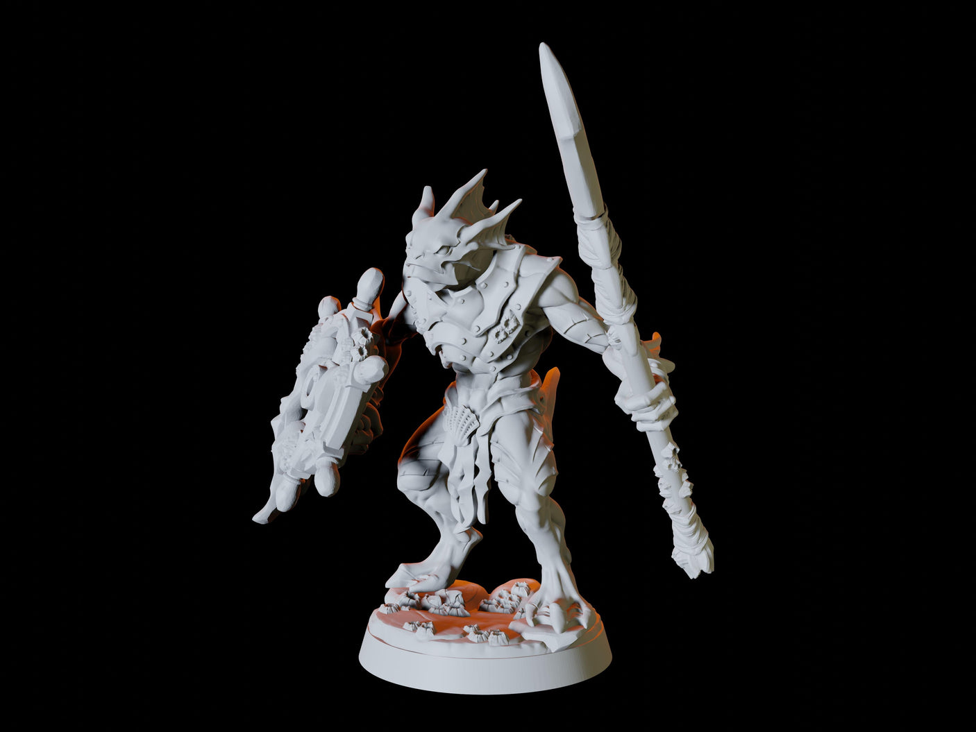 Sahuagin Army - Six Soldiers Miniature for Dungeons and Dragons, Pathfinder or other TTRPGs