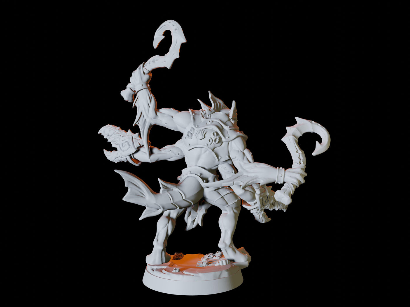 Sahuagin Army - Six Soldiers Miniature for Dungeons and Dragons, Pathfinder or other TTRPGs