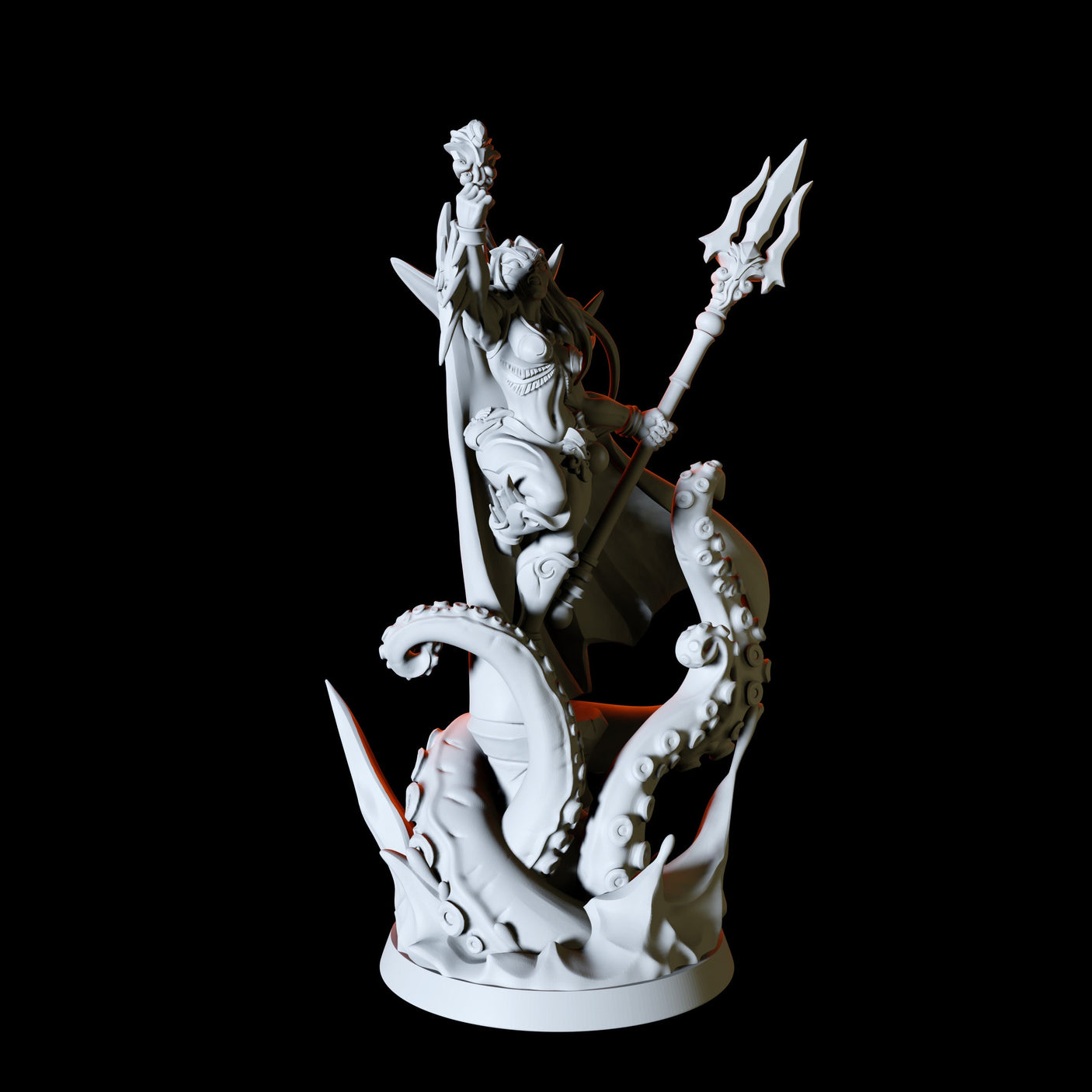 Sea Elf Queen Miniature for Dungeons and Dragons, Pathfinder or other TTRPGs