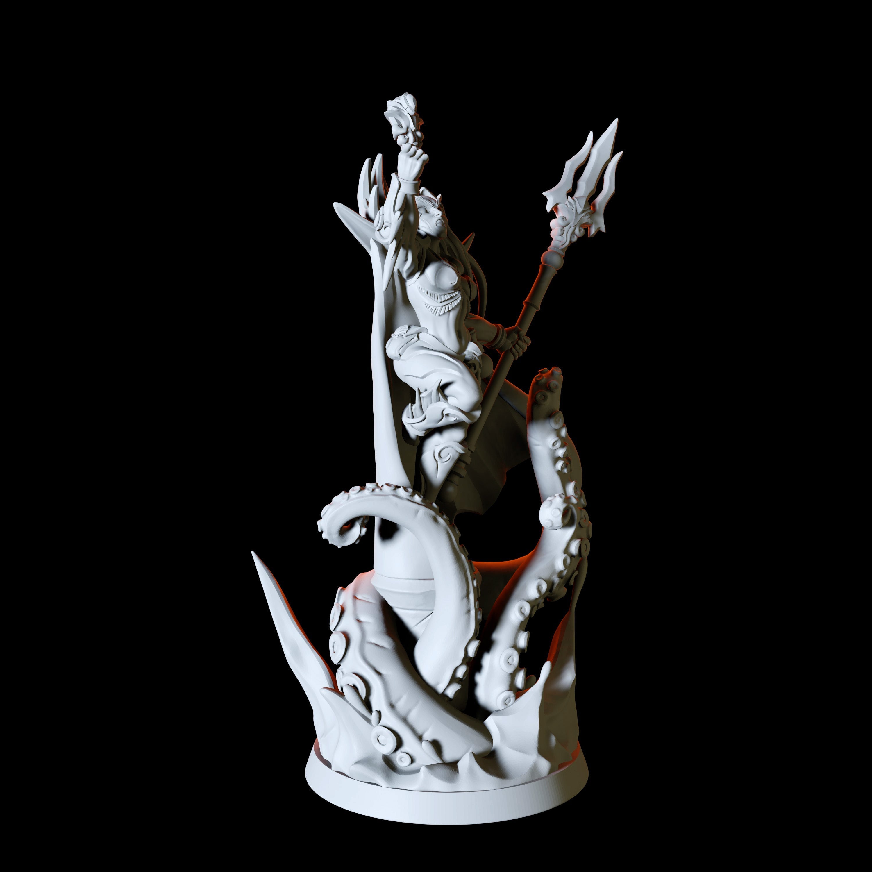 Sea Elf or Merfolk Queen Miniature for Dungeons and Dragons - Myth Forged