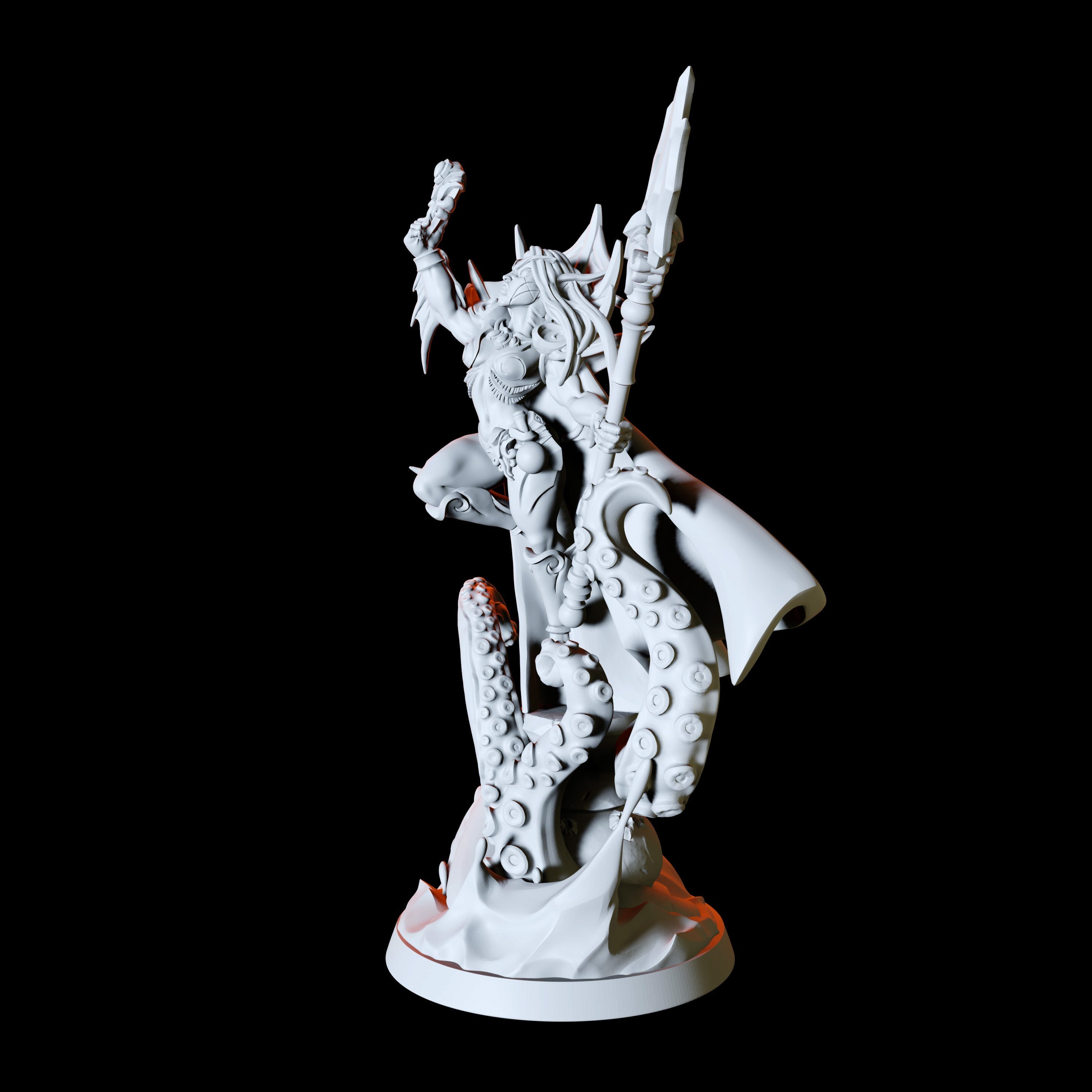 Sea Elf or Merfolk Queen Miniature for Dungeons and Dragons - Myth Forged