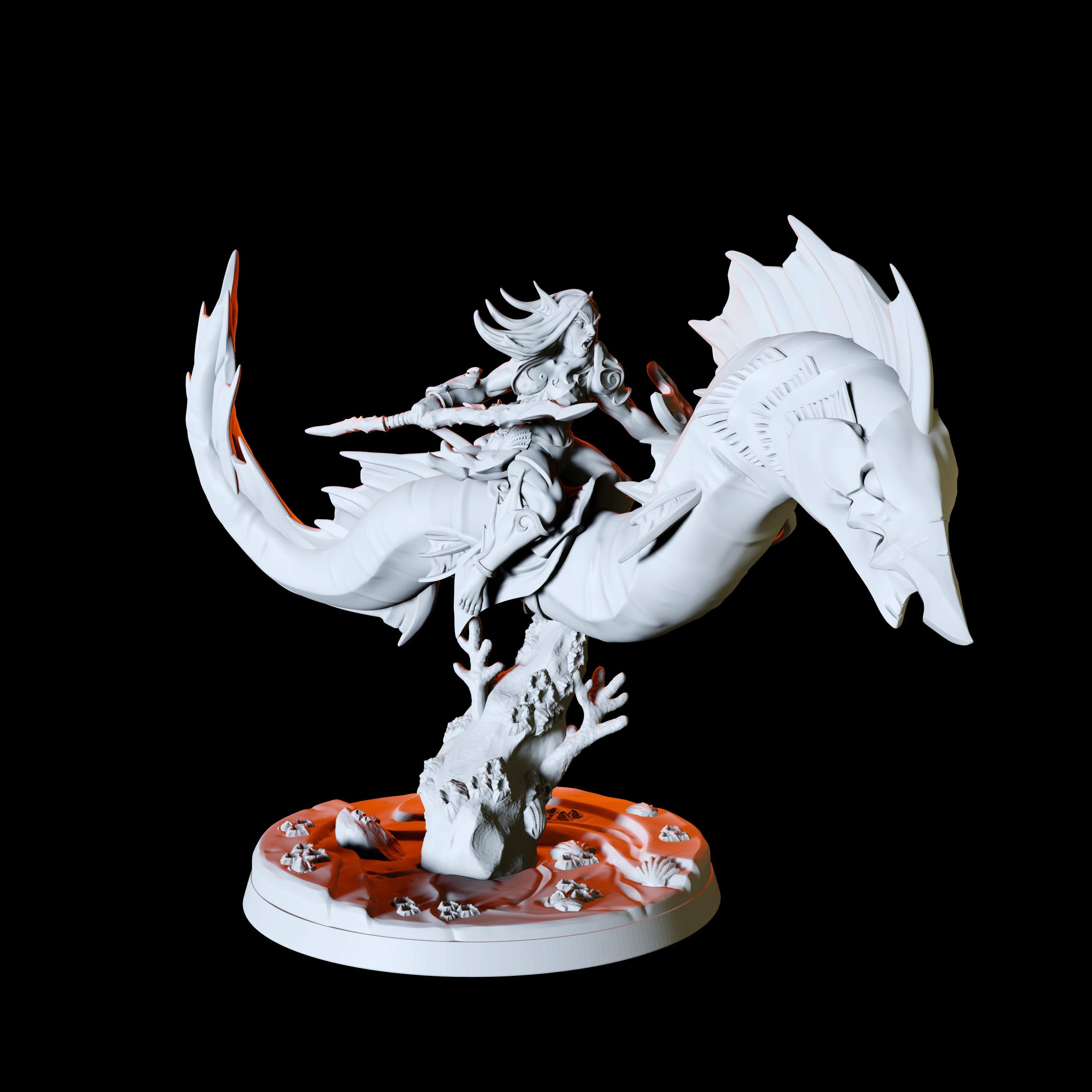 Sea Elf Rider Miniature for Dungeons and Dragons - Myth Forged