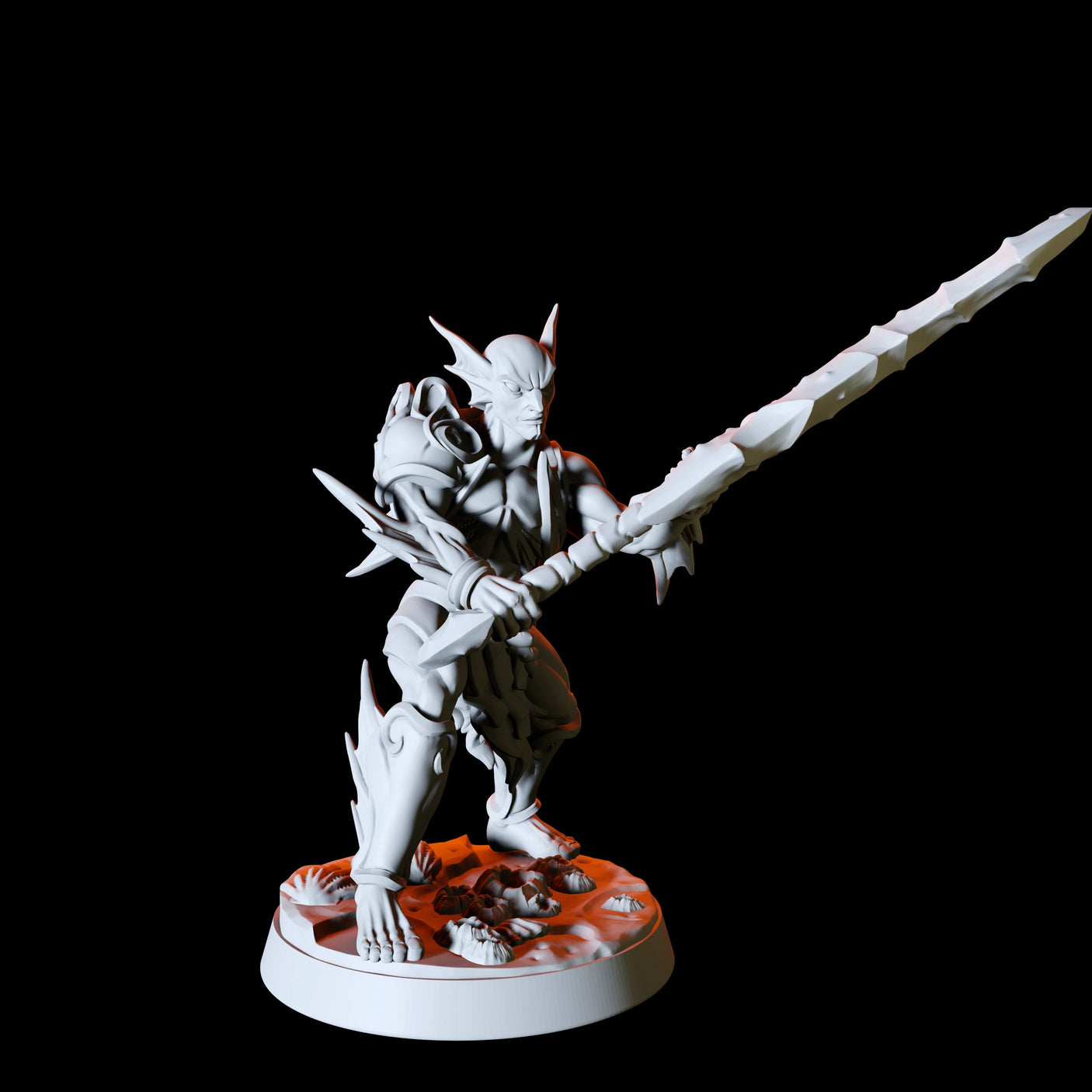 Sea Elf with glaive Miniature for Dungeons and Dragons, Pathfinder or other TTRPGs