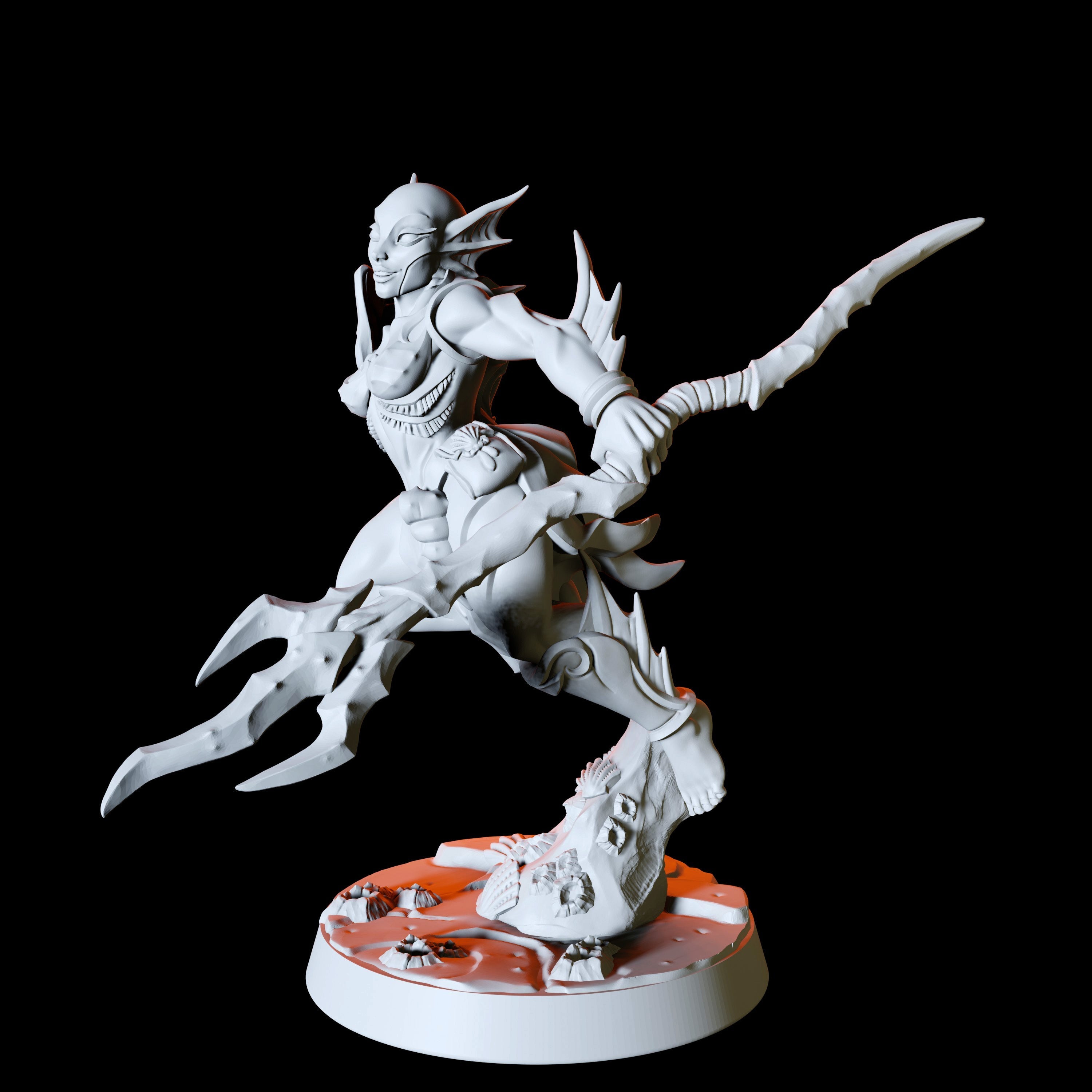 Sea Elf or Merfolk Miniature for Dungeons and Dragons - Myth Forged