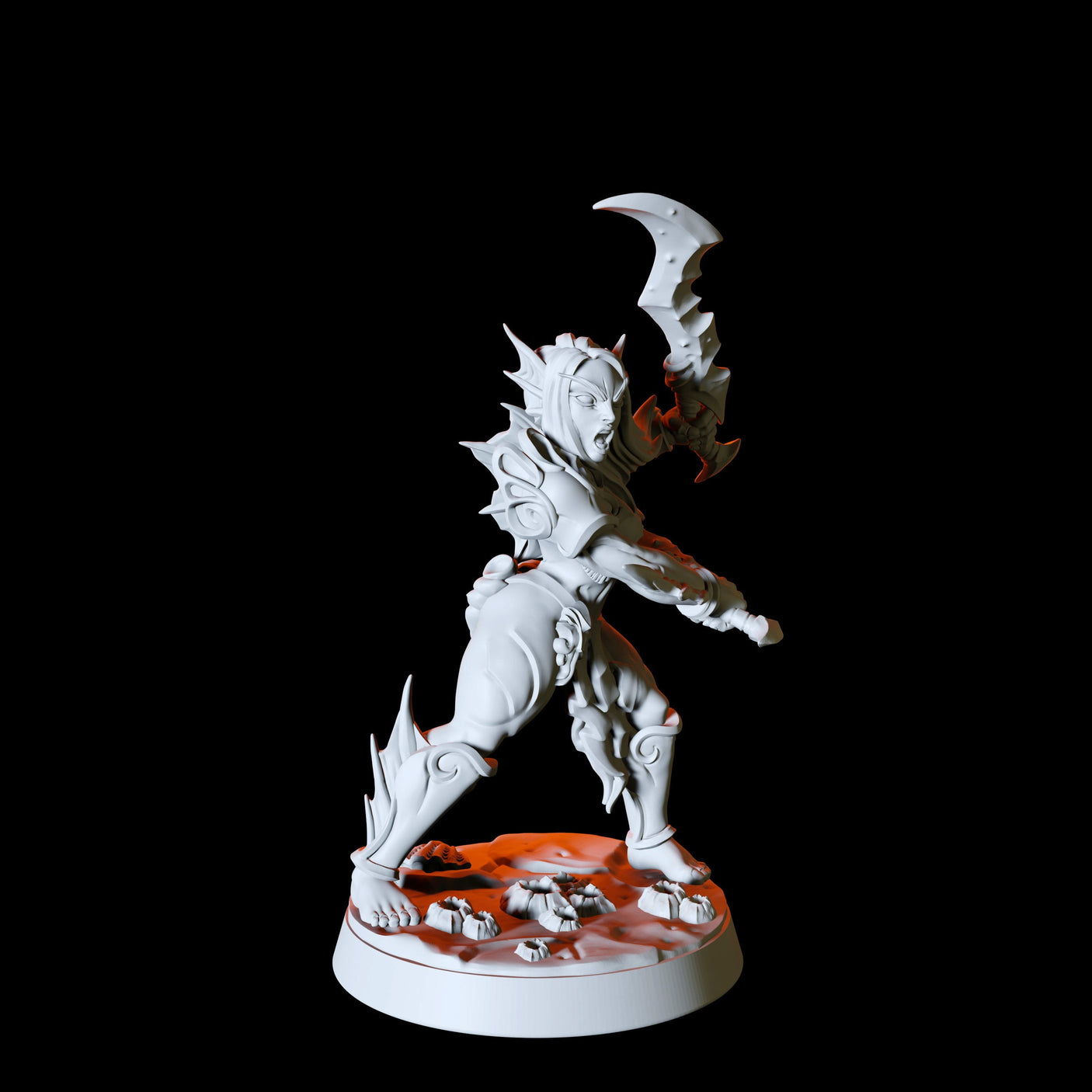 Sea Elf with twin swords Miniature for Dungeons and Dragons, Pathfinder or other TTRPGs