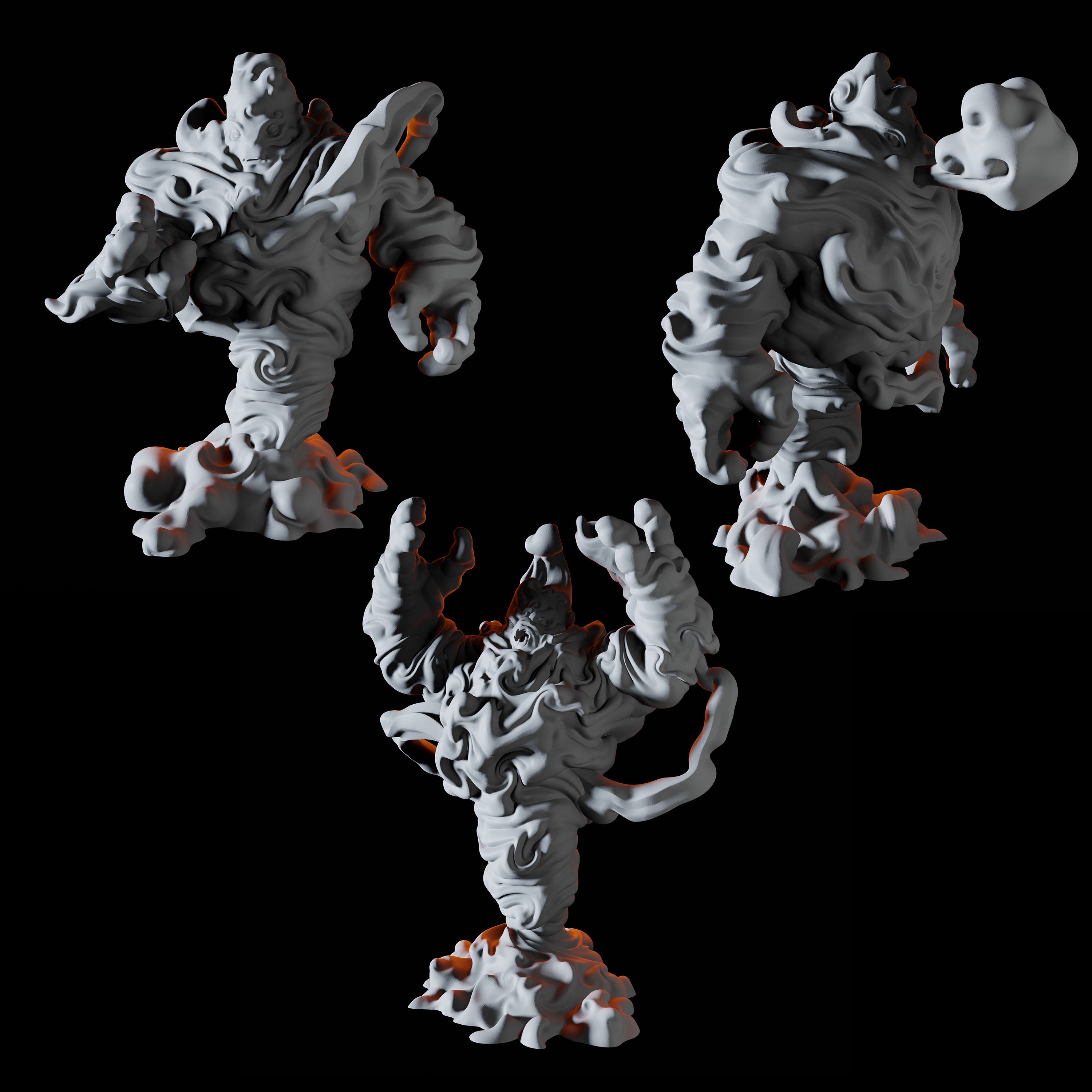 Three Air Elemental Miniatures for Dungeons and Dragons - Myth Forged