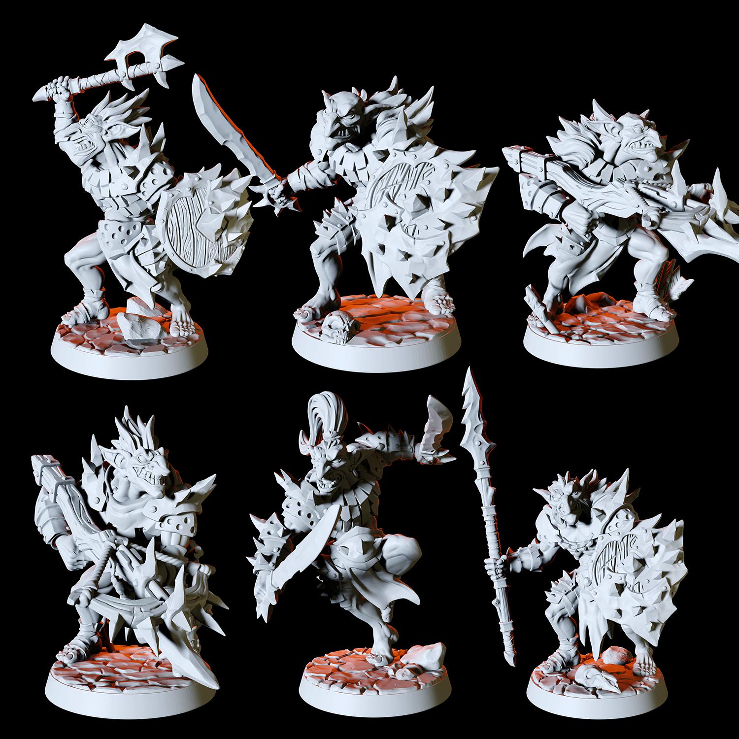 Six Hobgoblin Miniatures for Dungeons and Dragons - Myth Forged