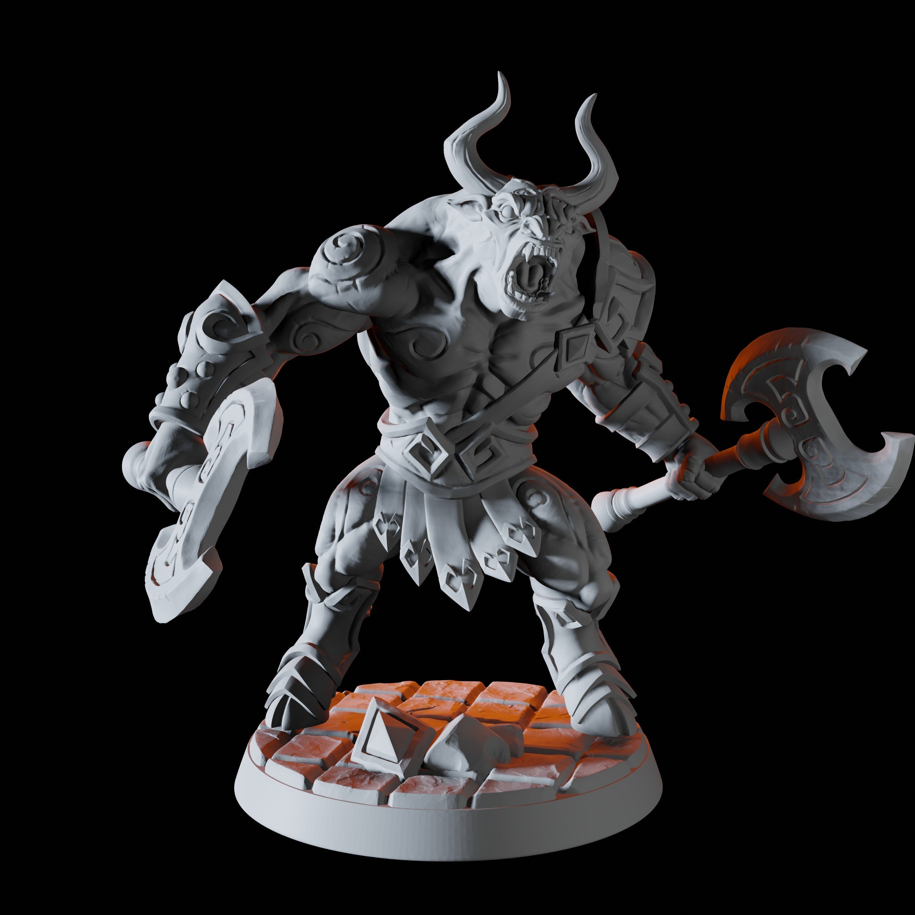Six Minotaur Miniatures for Dungeons and Dragons - Myth Forged