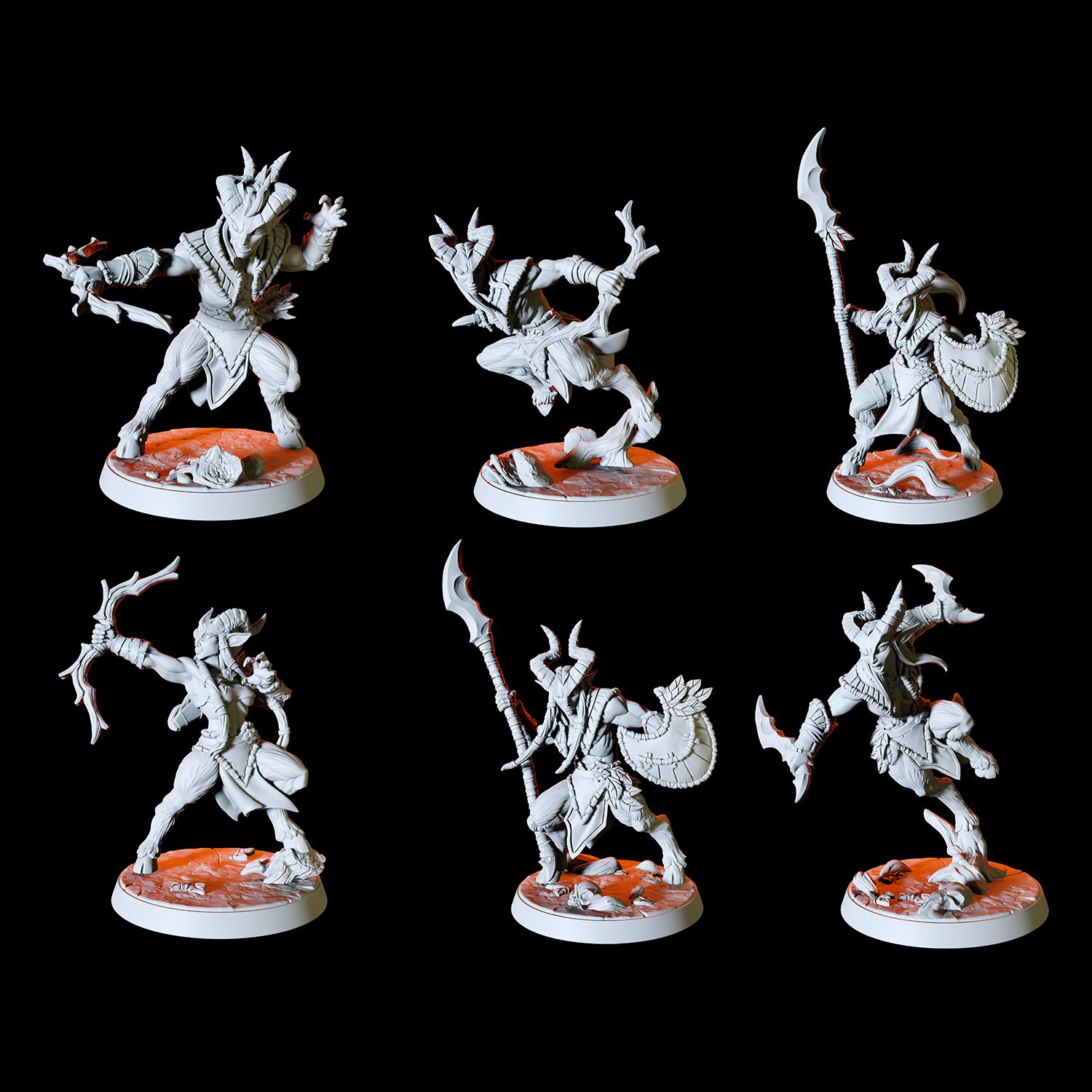 Six Satyr Miniatures for Dungeons and Dragons | Myth Forged