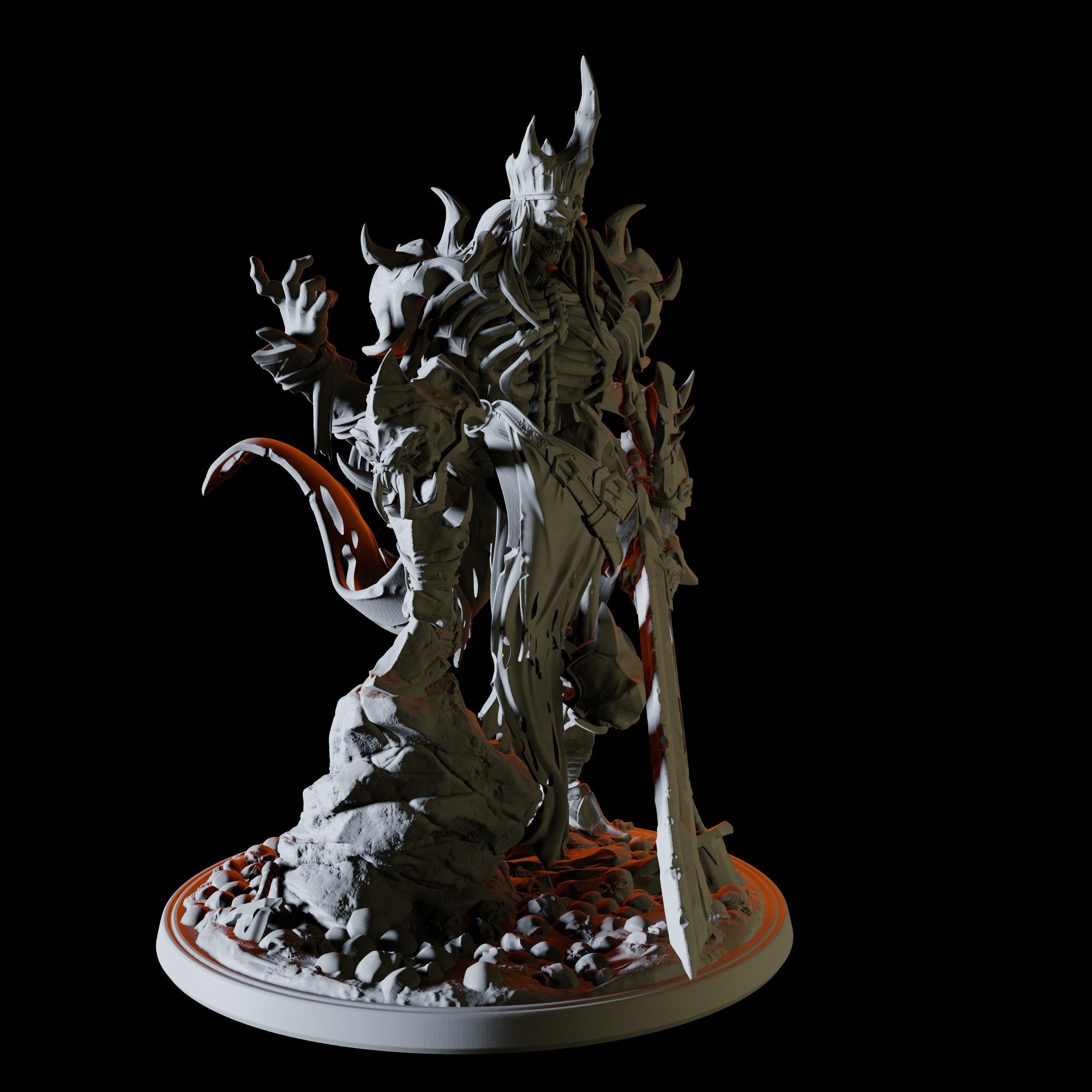 Skeleton King Miniature for Dungeons and Dragons - Myth Forged