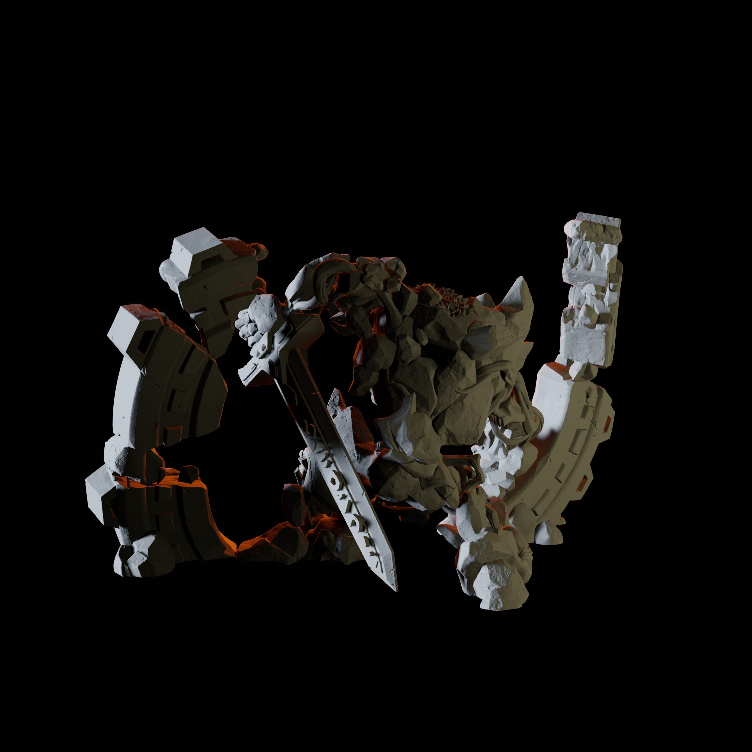 Stone Golem Miniature for Dungeons and Dragons - Myth Forged