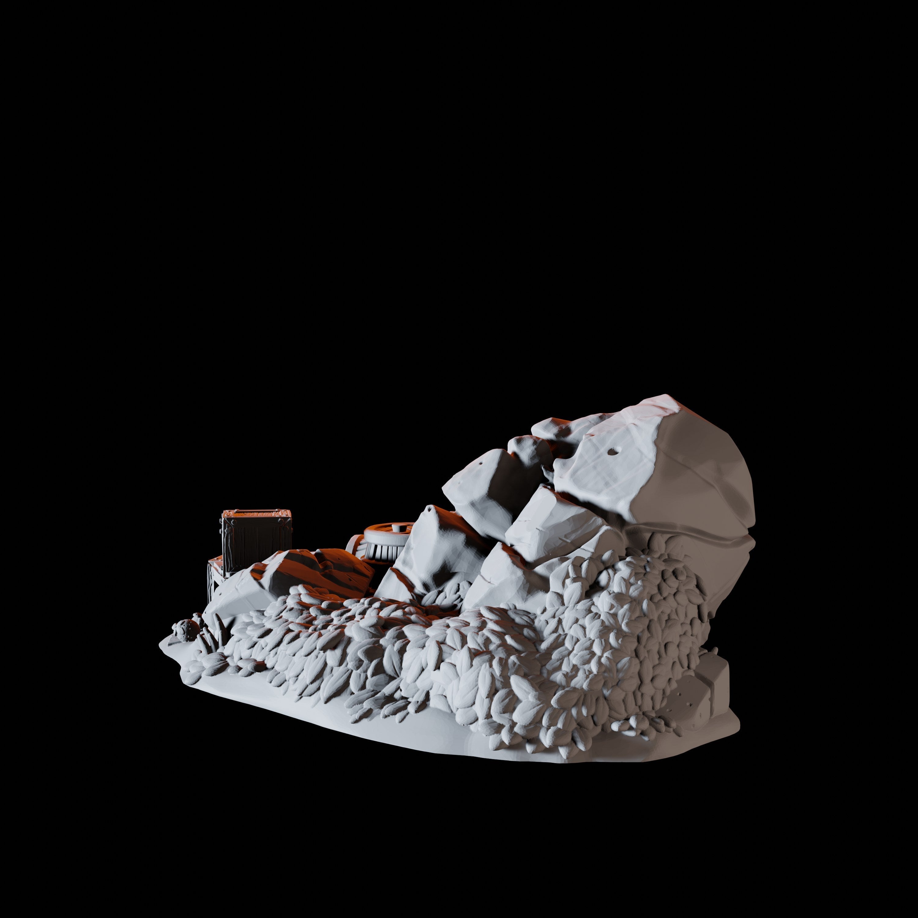 Supplies on a shoreline - Coastal Terrain Miniature for Dungeons and Dragons - Myth Forged