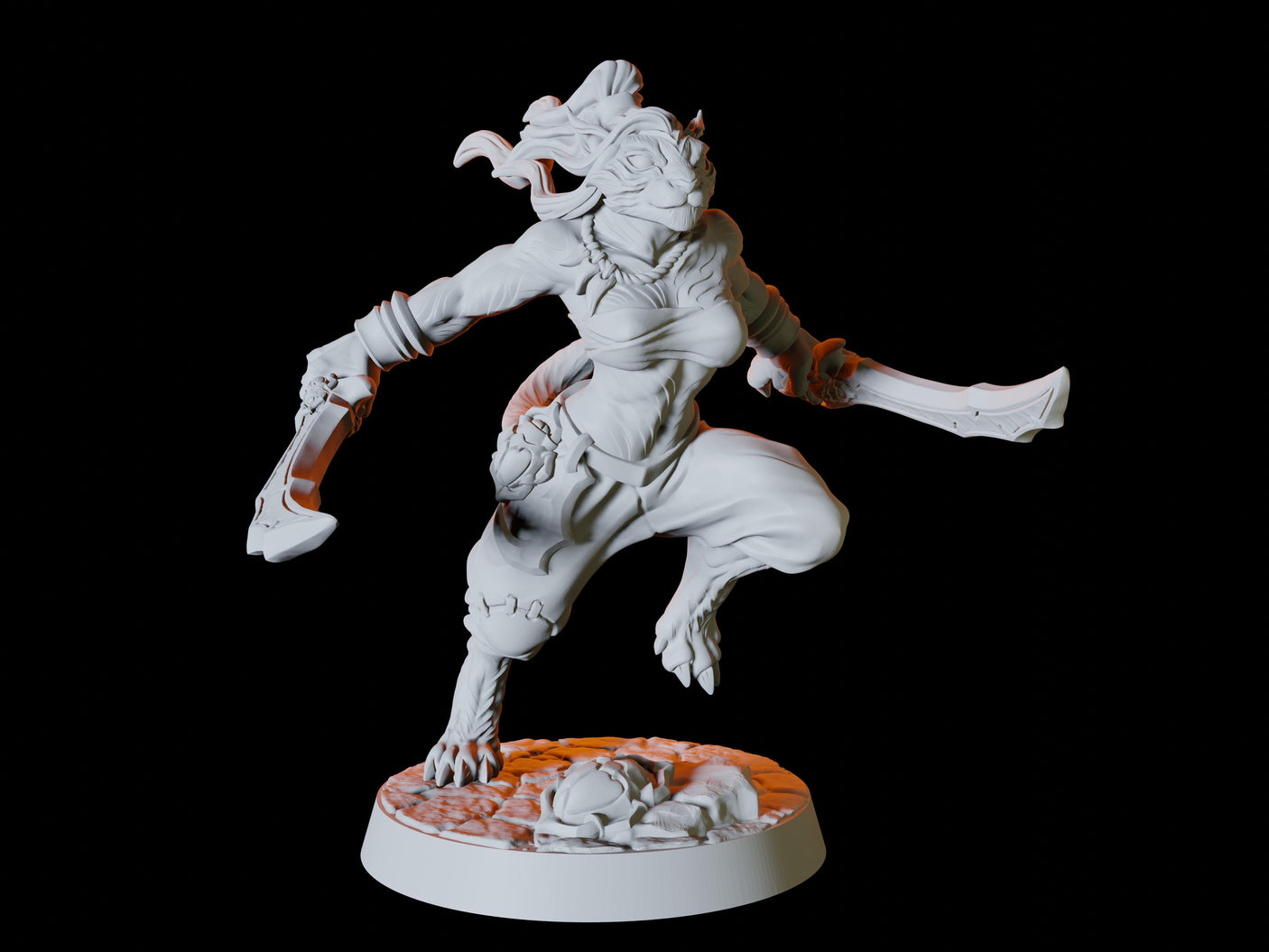 Tabaxi Army - Six Soldiers Miniature for Dungeons and Dragons, Pathfinder or other TTRPGs
